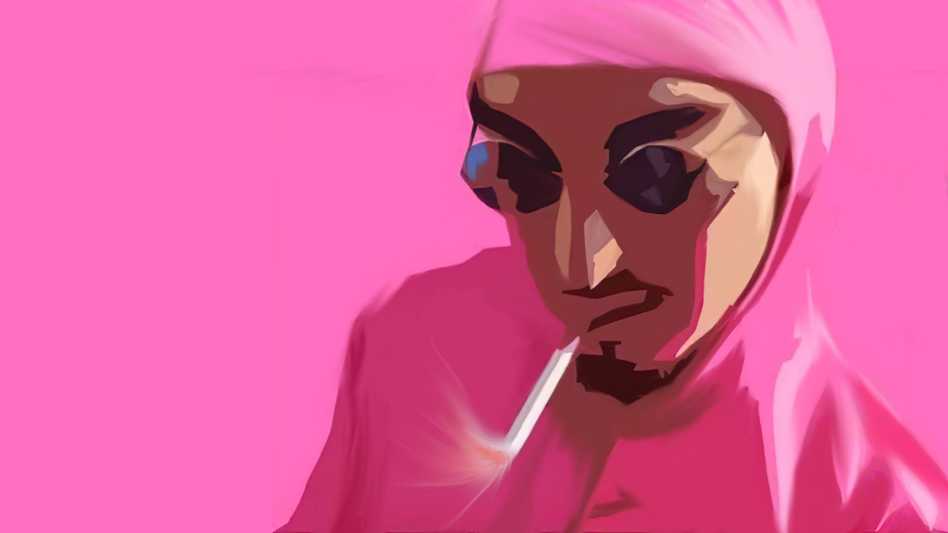 Man In Pink Smoking Vector Background