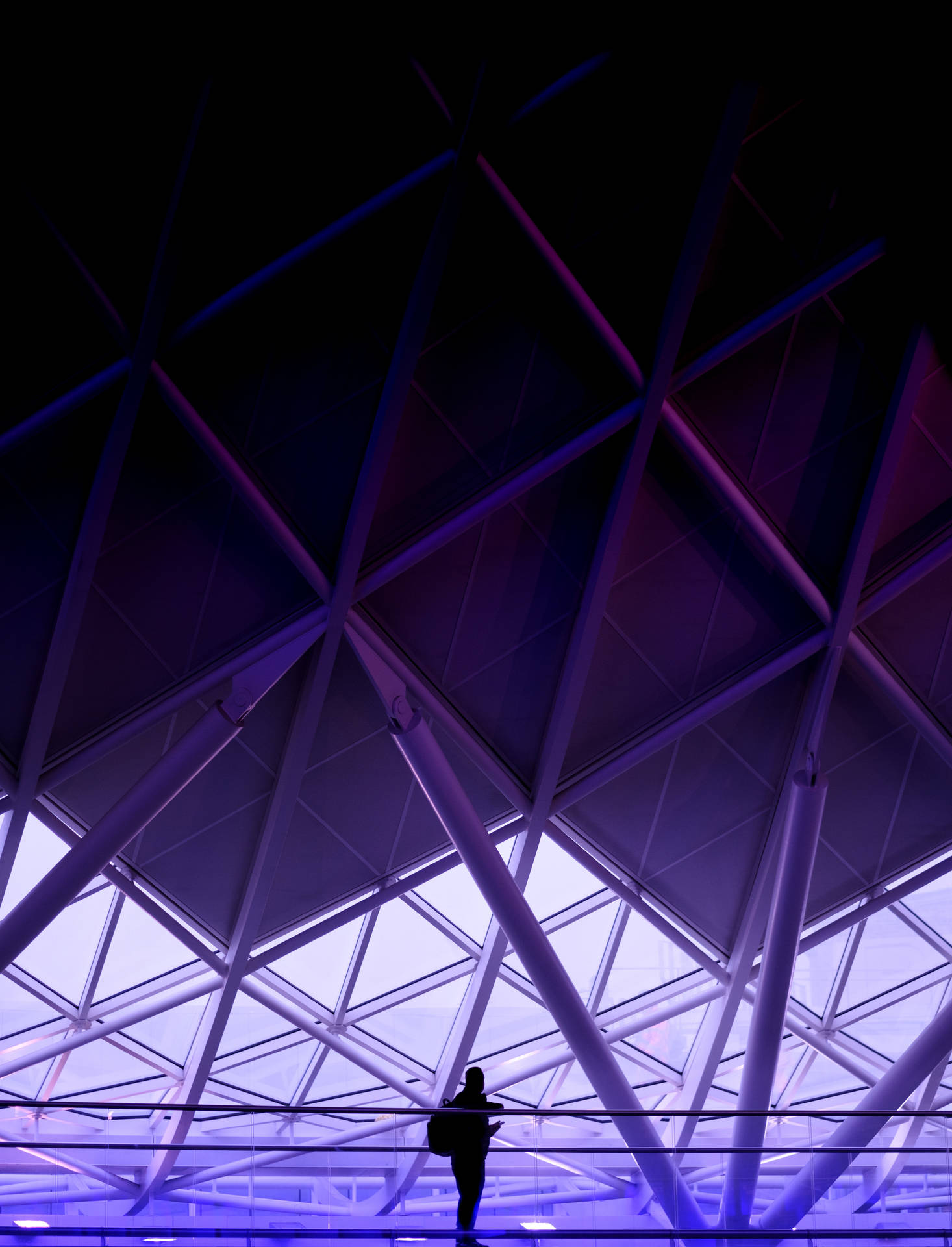 Man In Purple Architecture Background