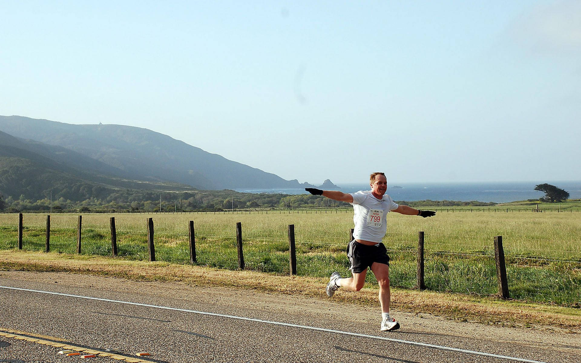 Man In Single Province Marathon Background