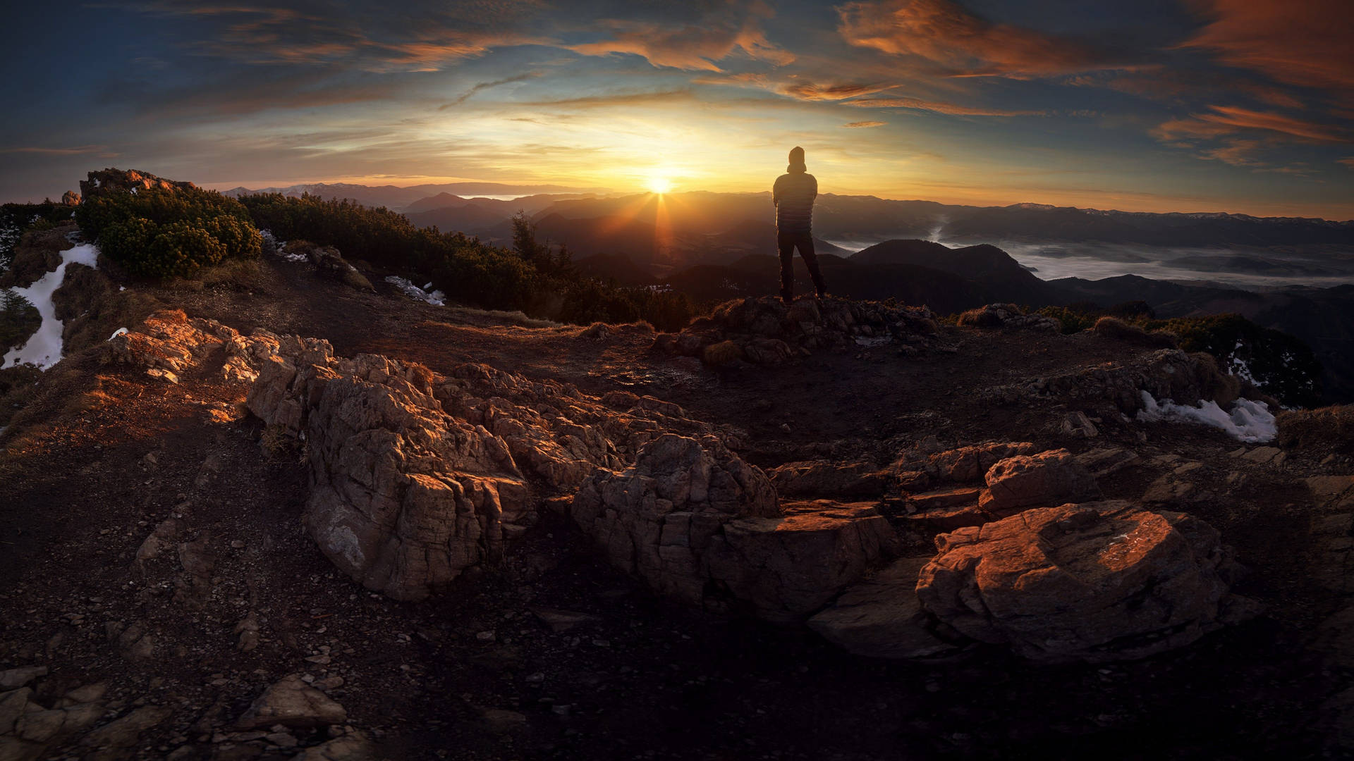 Man In Slovakia Mountain Peak