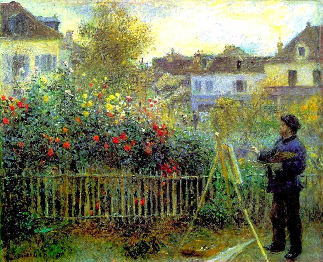 Man In The Garden By Renoir Background