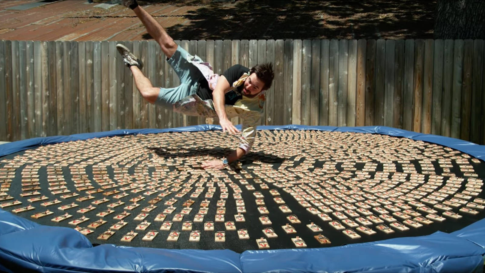 Man Landing On A Huge Trampoline