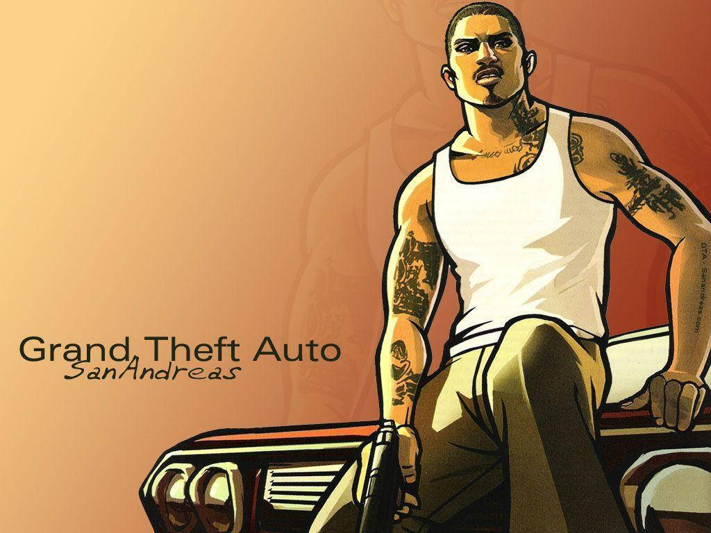 Man On A Car In The Immersive World Of Gta: San Andreas Background