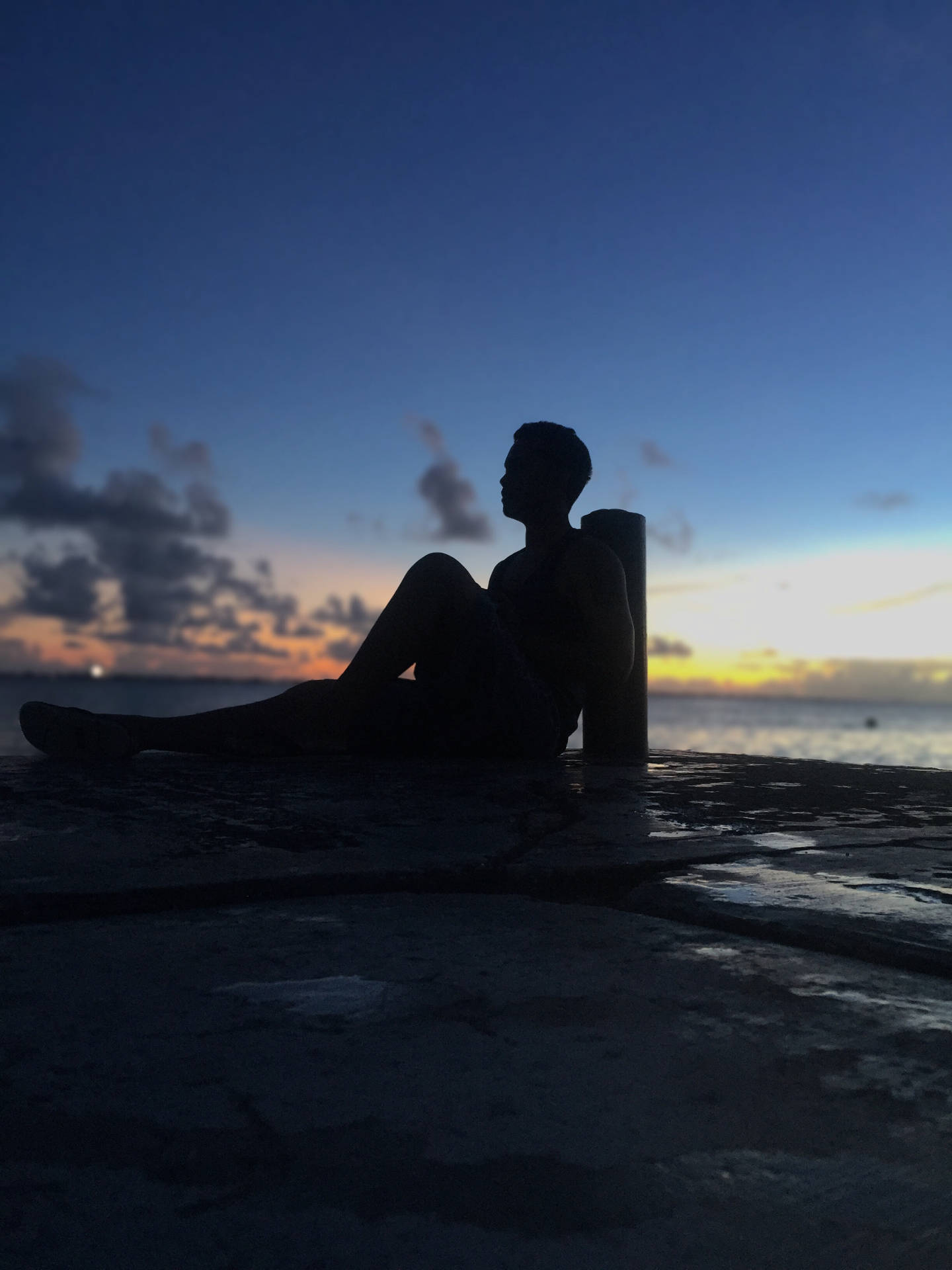 Man On Beach Silhouette Marshall Islands Background