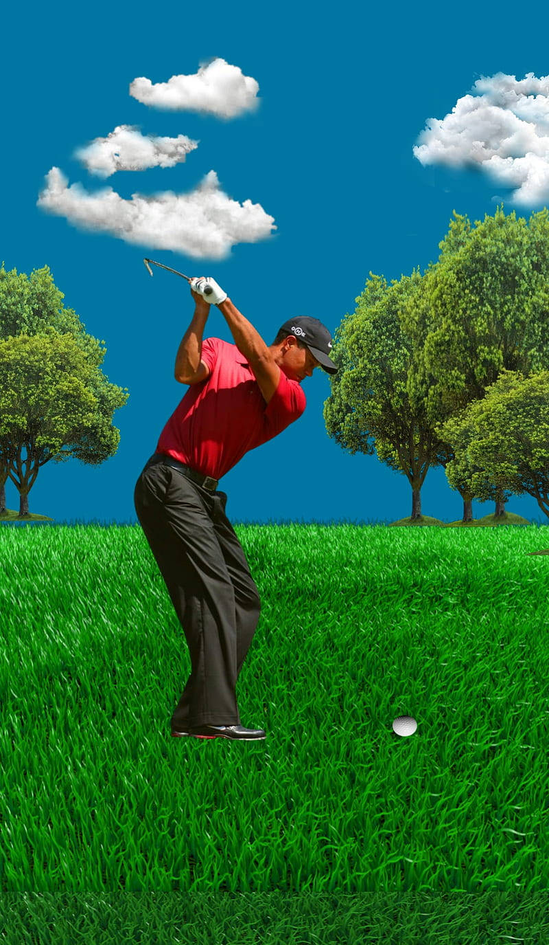 Man Playing Golf Iphone Background