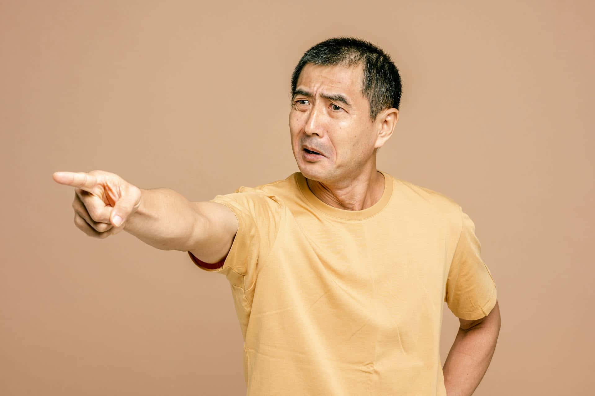 Man Pointing Accusingly Background