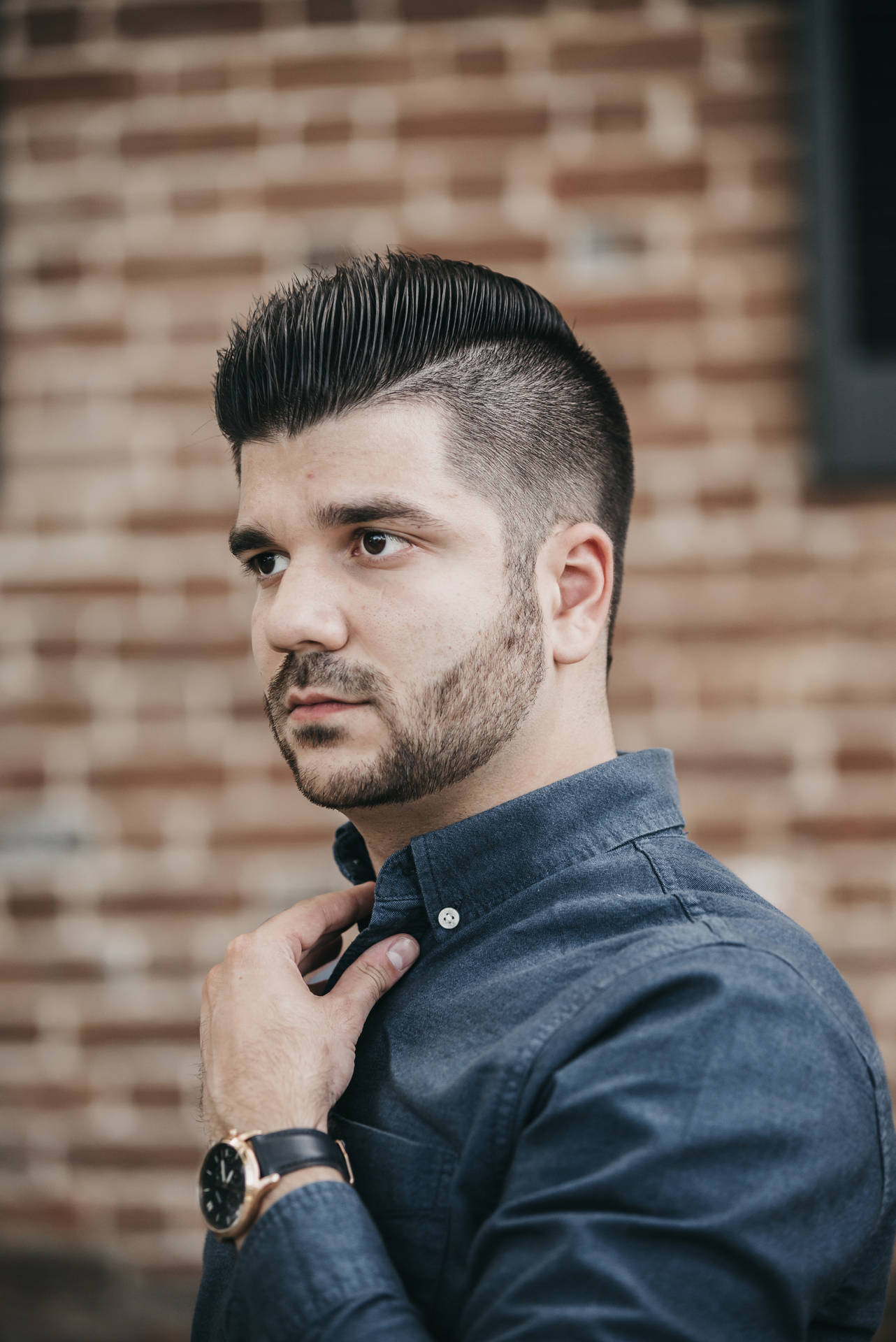 Man Posing With New Haircut Background