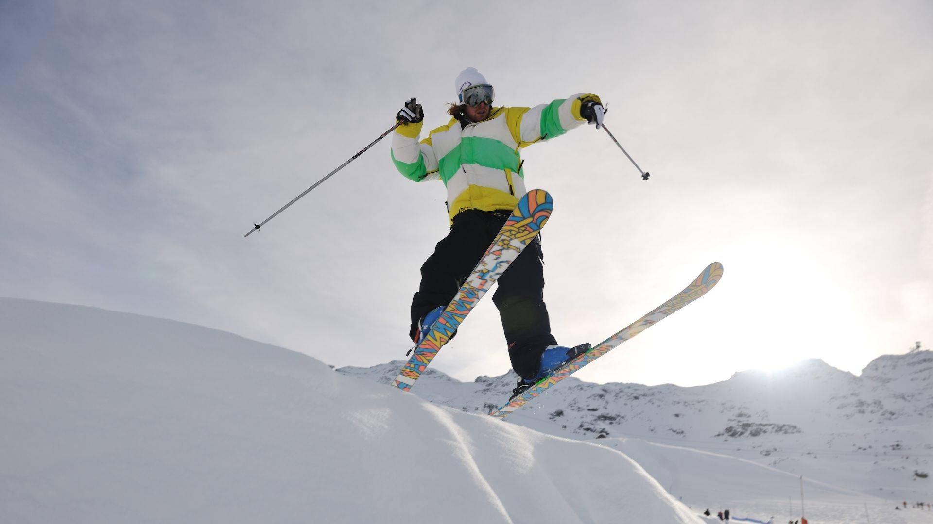 Man Practicing Ski Jumping