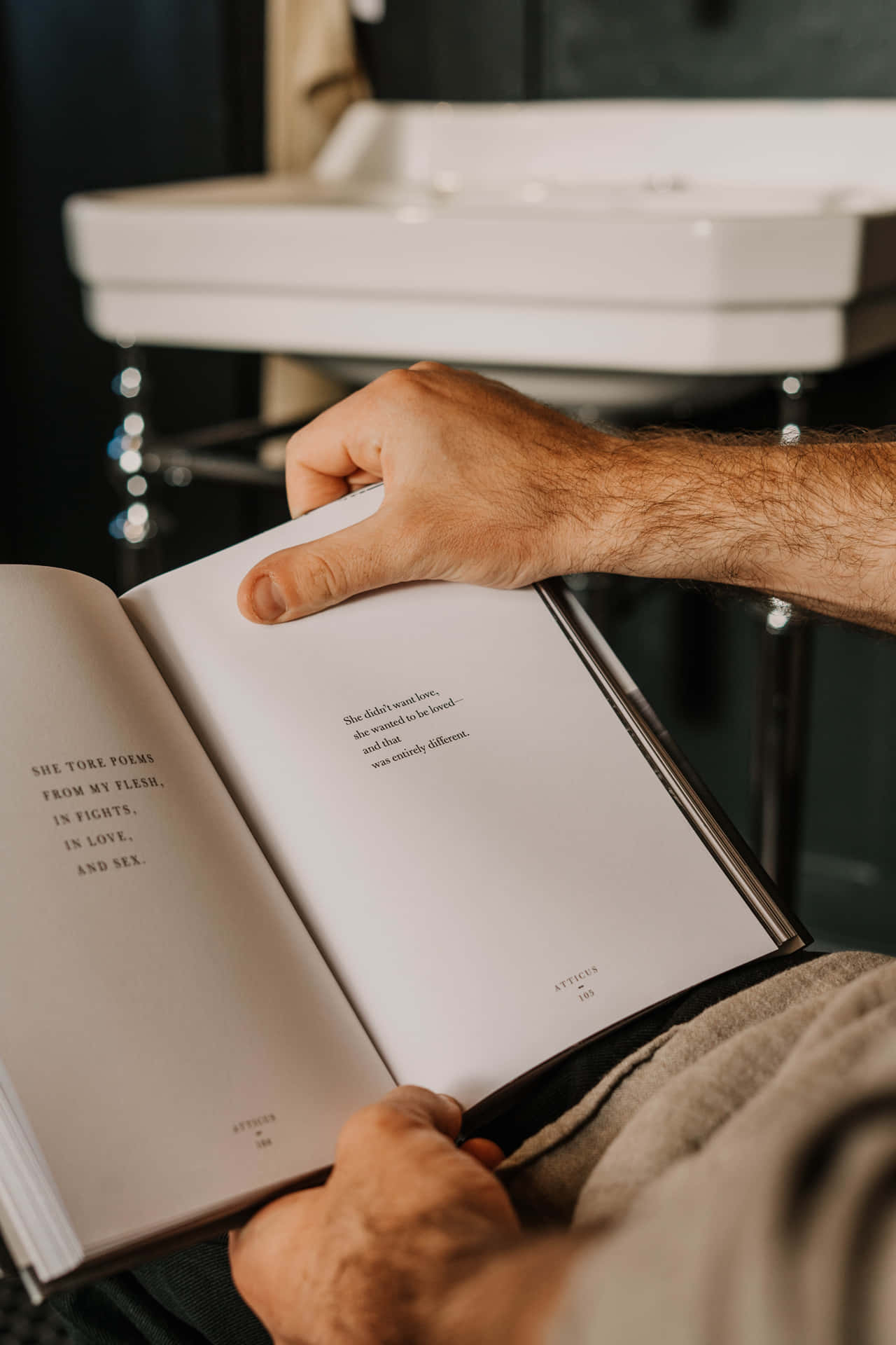 Man Reading A Poem Background