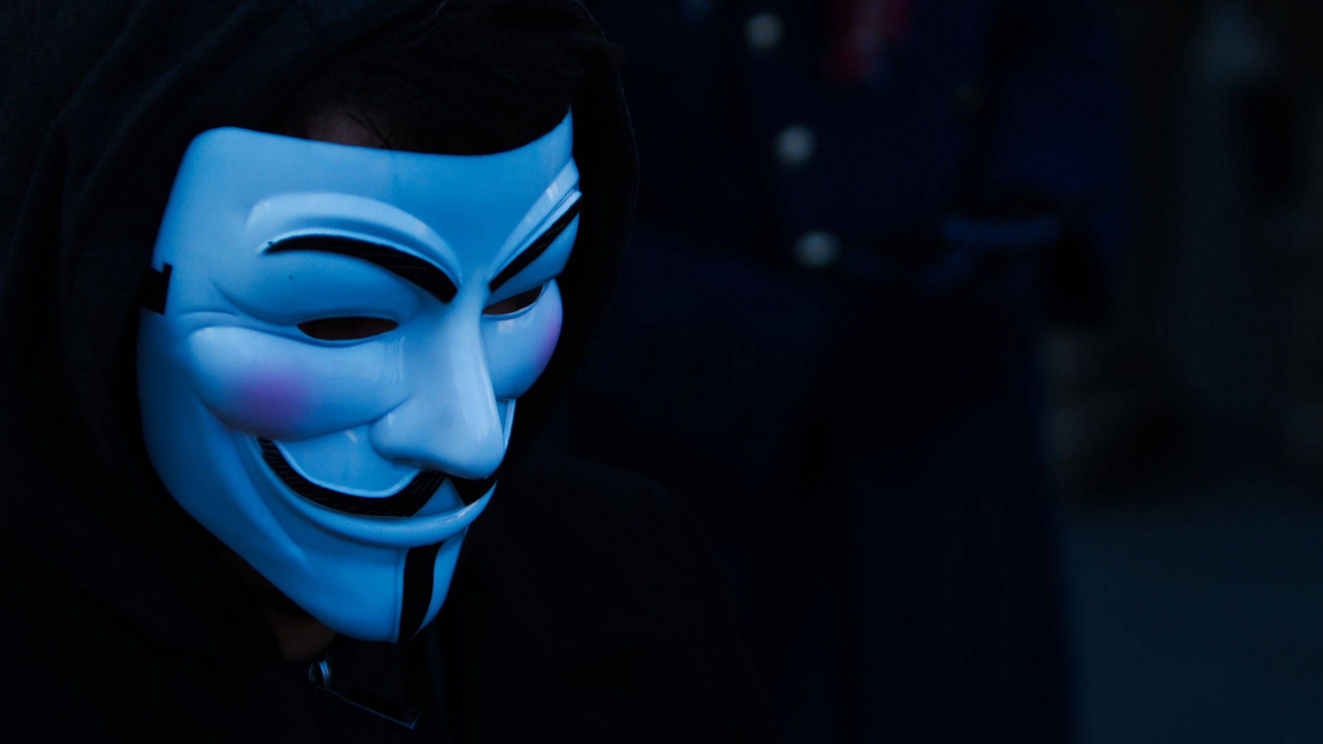 Man's Face Wearing Vendetta Mask Background