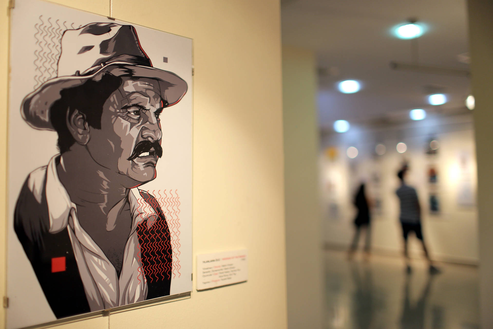 Man's Portrait In Art Gallery Background
