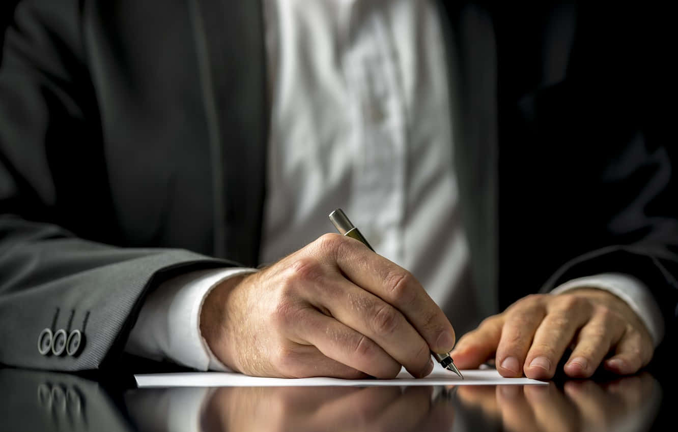 Man Signing A Contract Background