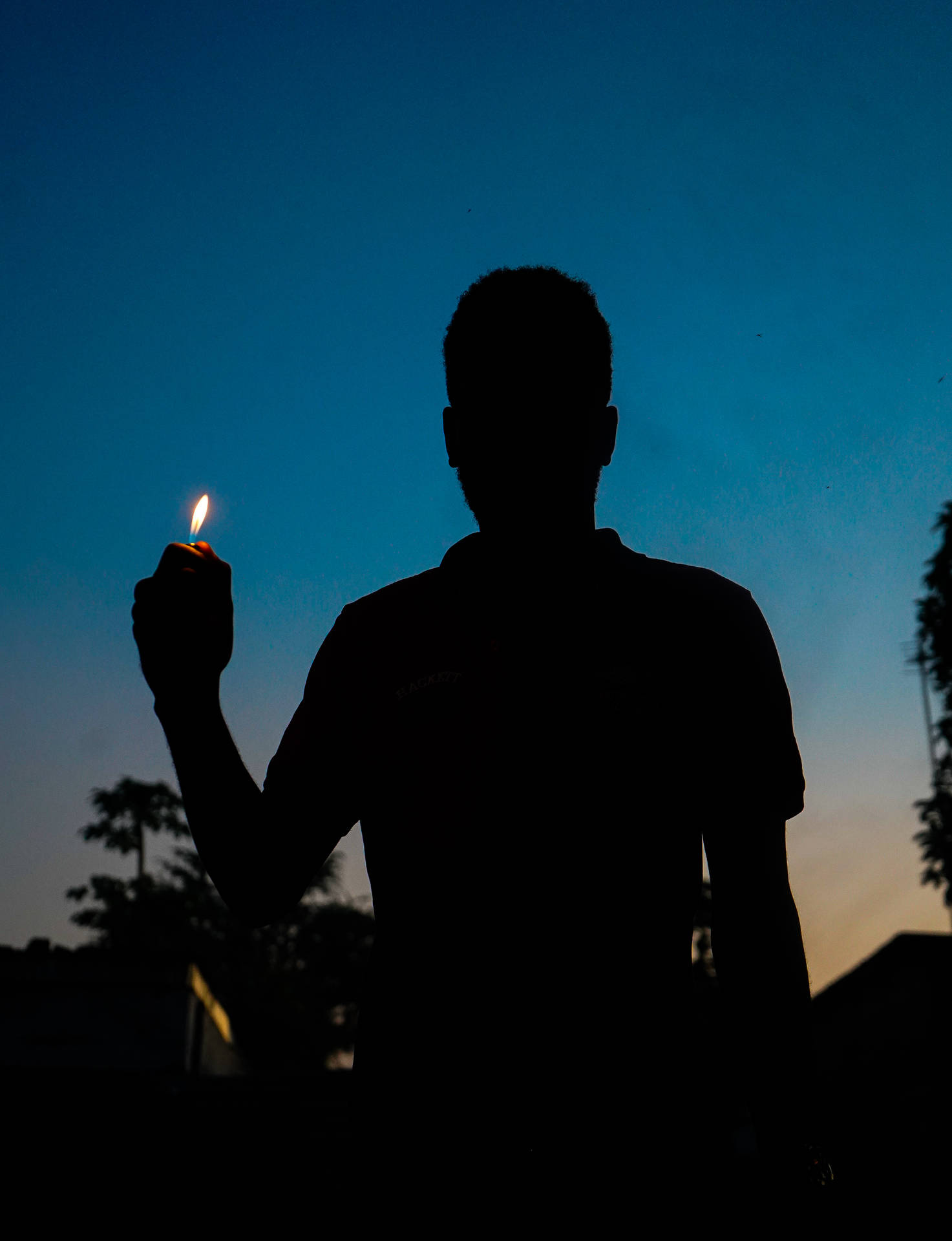 Man Silhouette In Congo