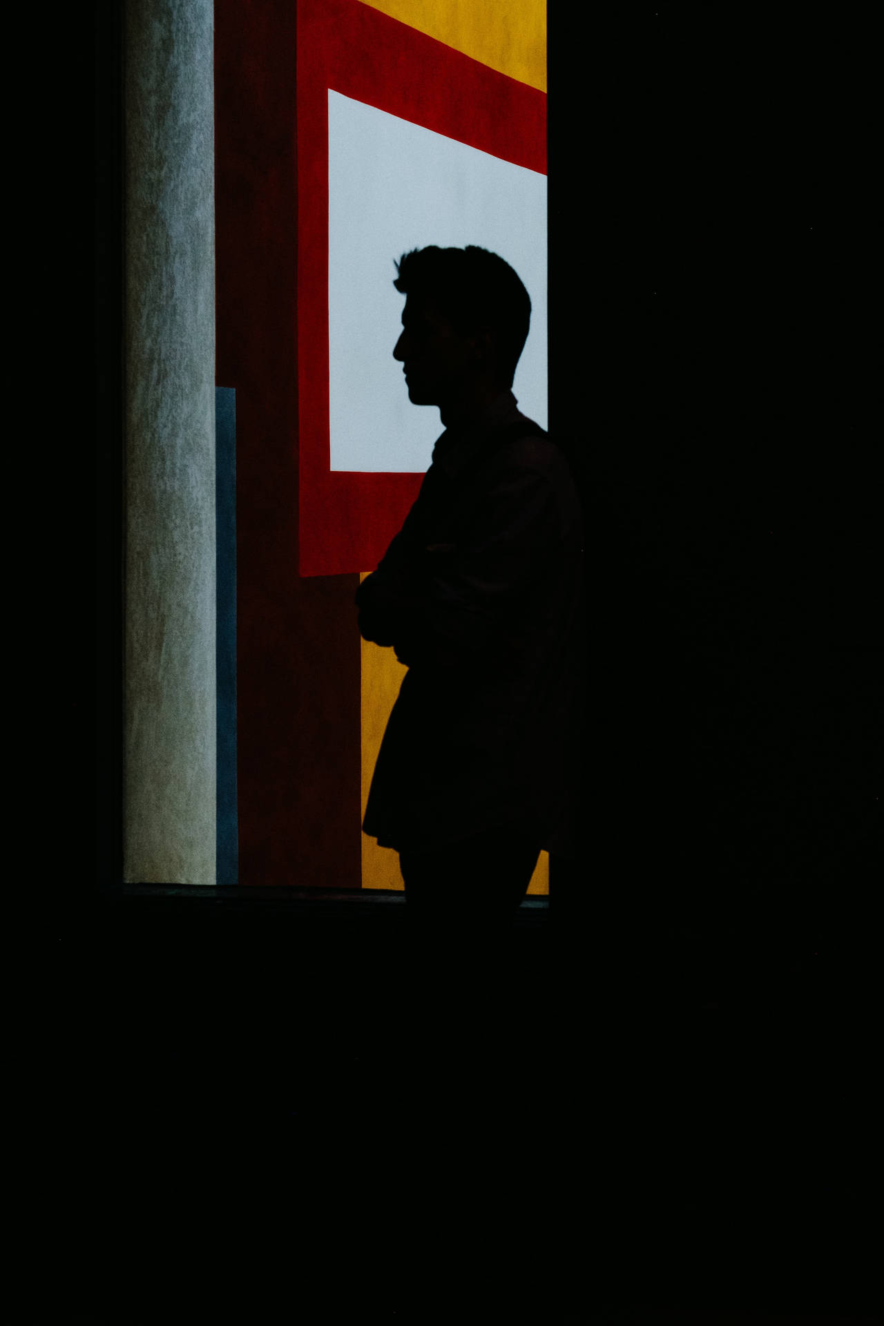 Man Silhouette Profile Against The Window’s Light