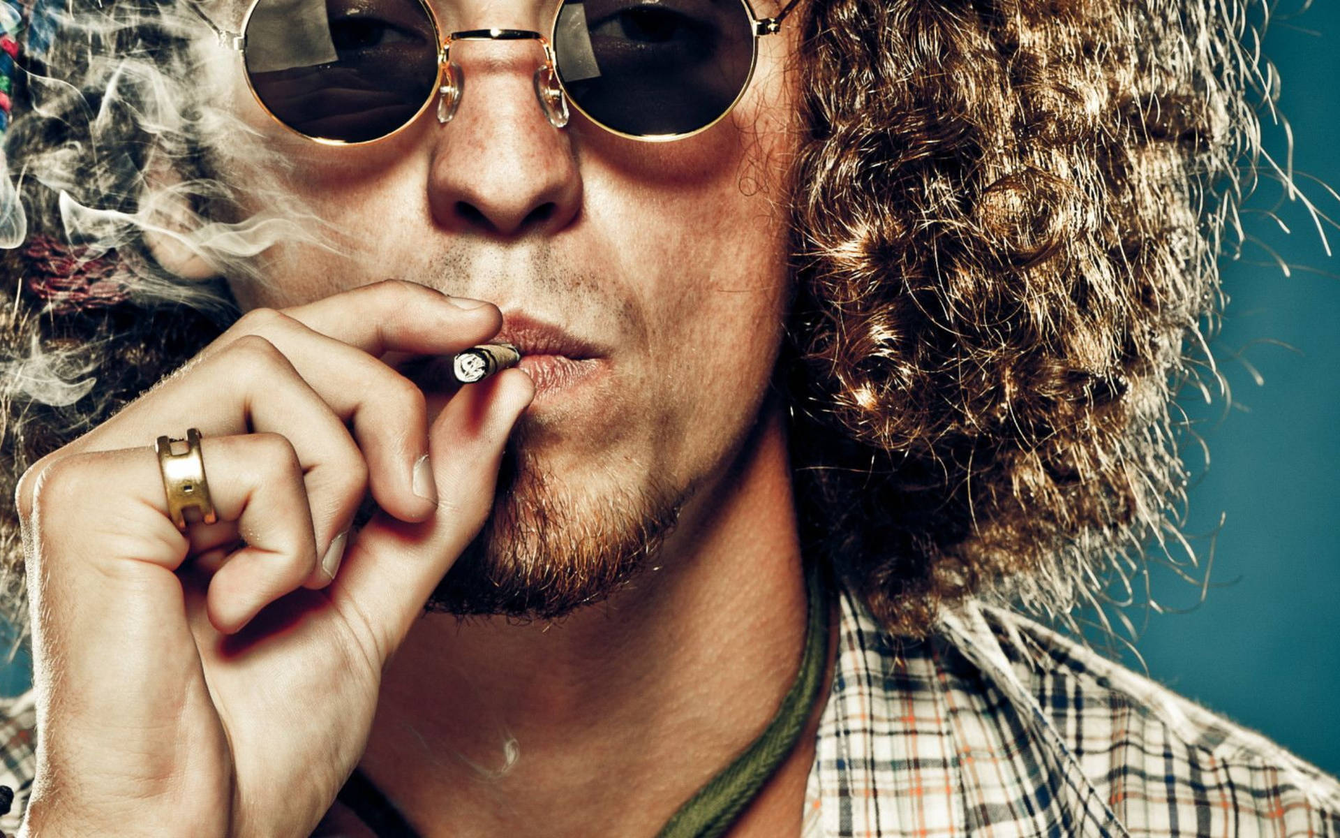 Man Smoking Weed Joint Background