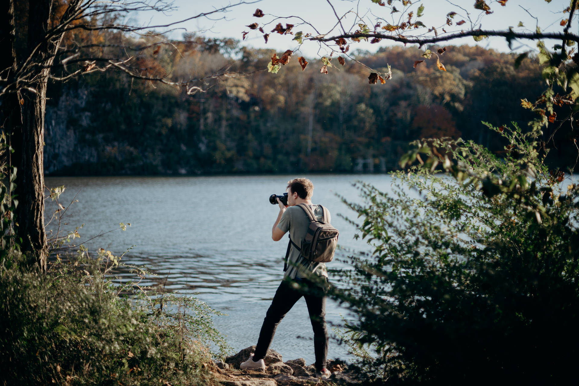 Man Taking Photos Photography Background