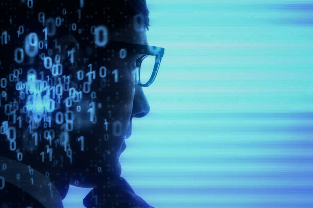 Man Thinking About Inscrutable Numbers Background