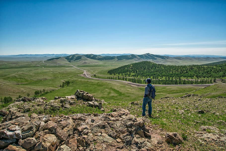 Man Traveling The Mongolias Background