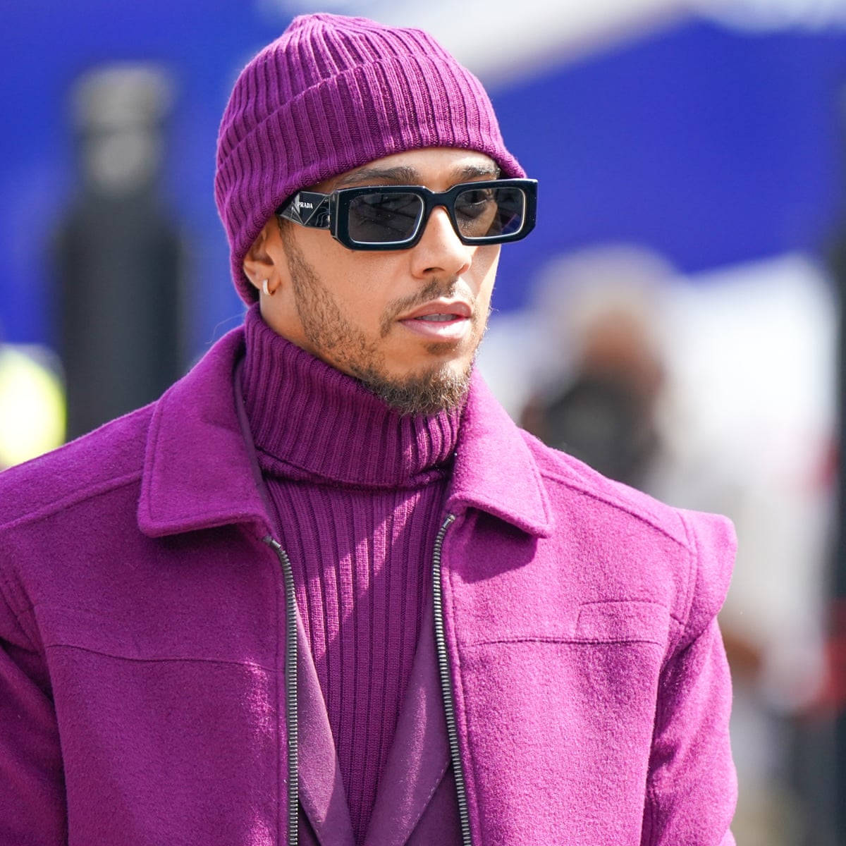 Man Wearing All-magenta Outfit Background