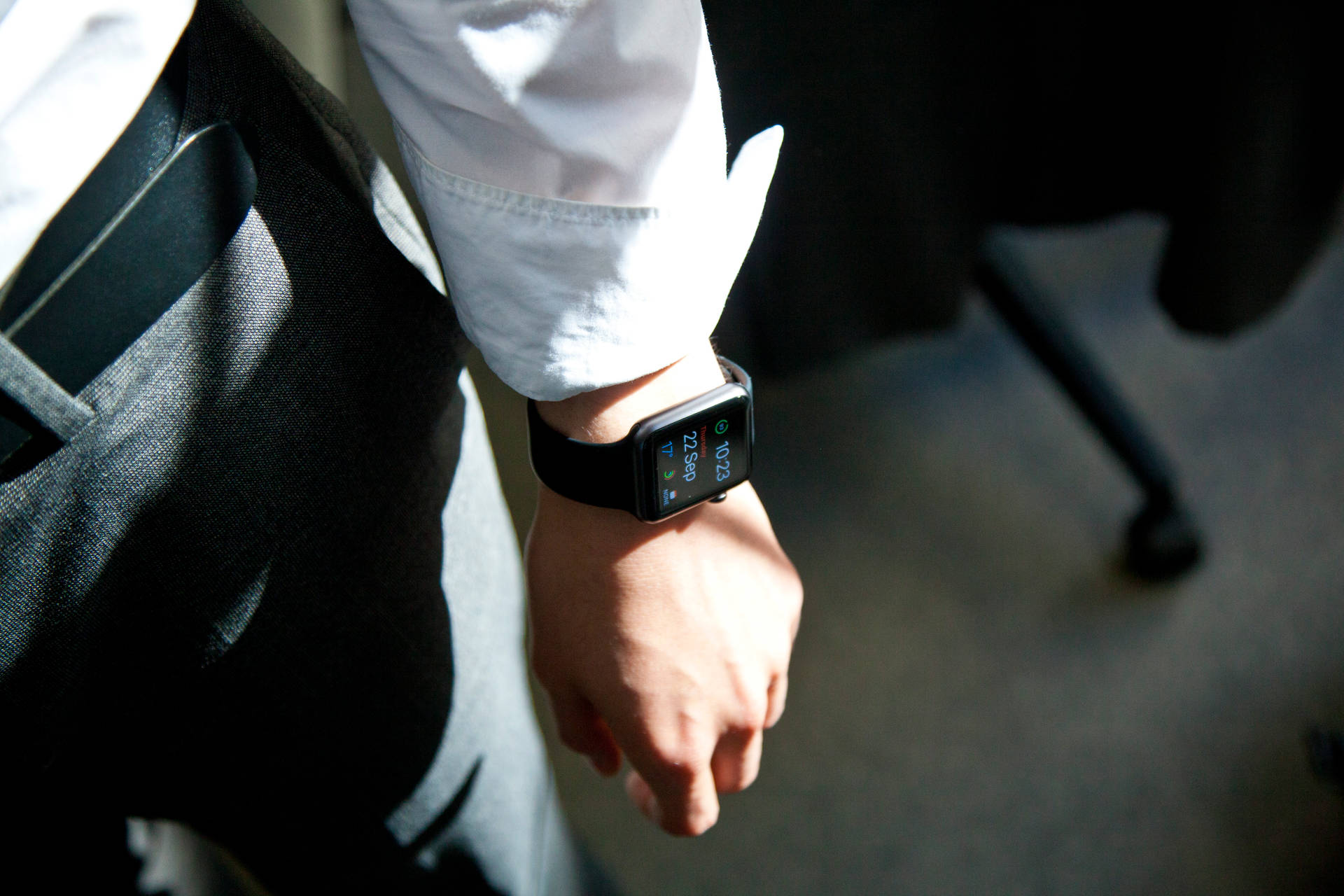Man Wearing An Apple Smartwatch