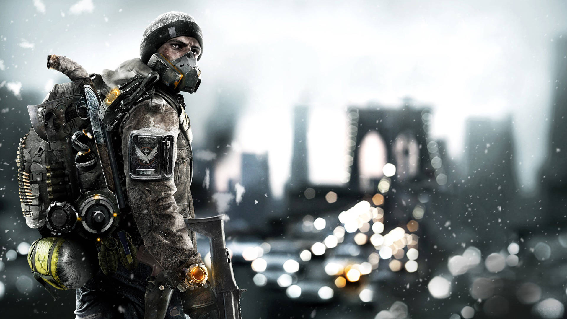 Man Wearing Gas Mask The Division 4k