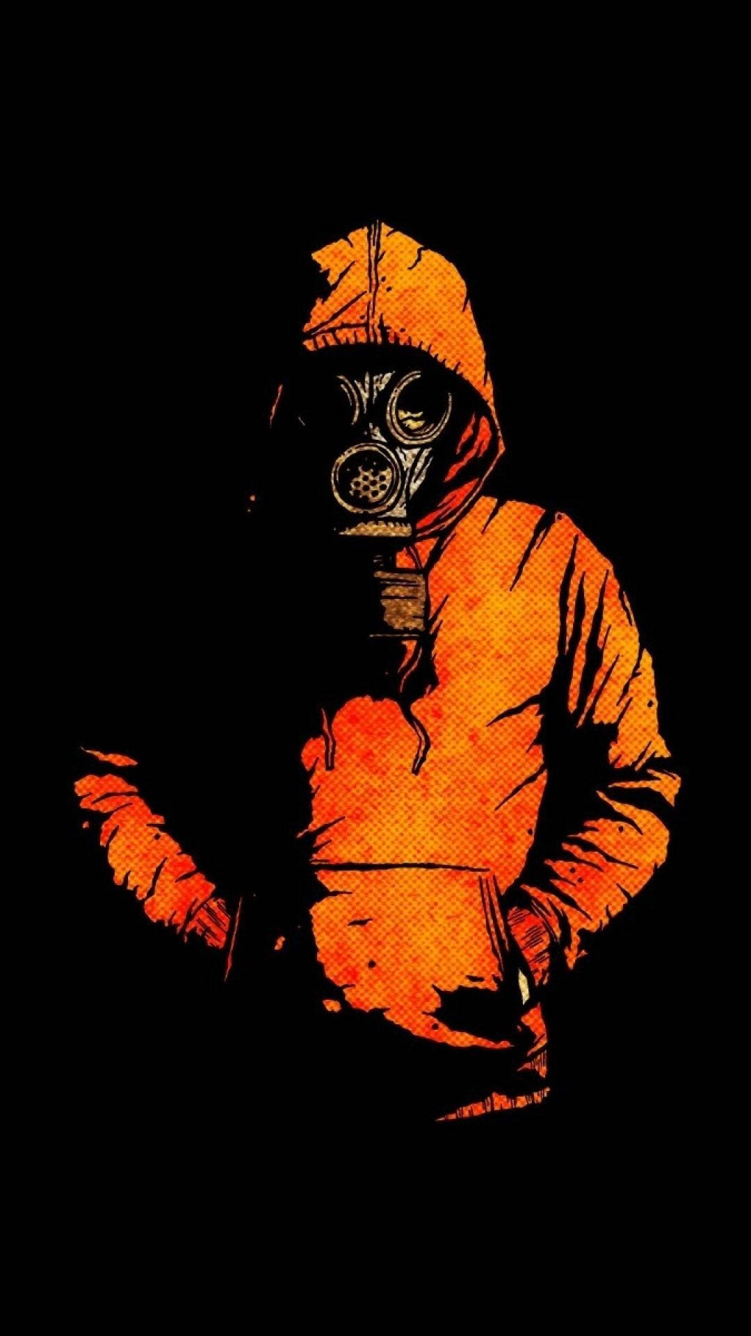 Man Wearing Jacket Orange Phone Background