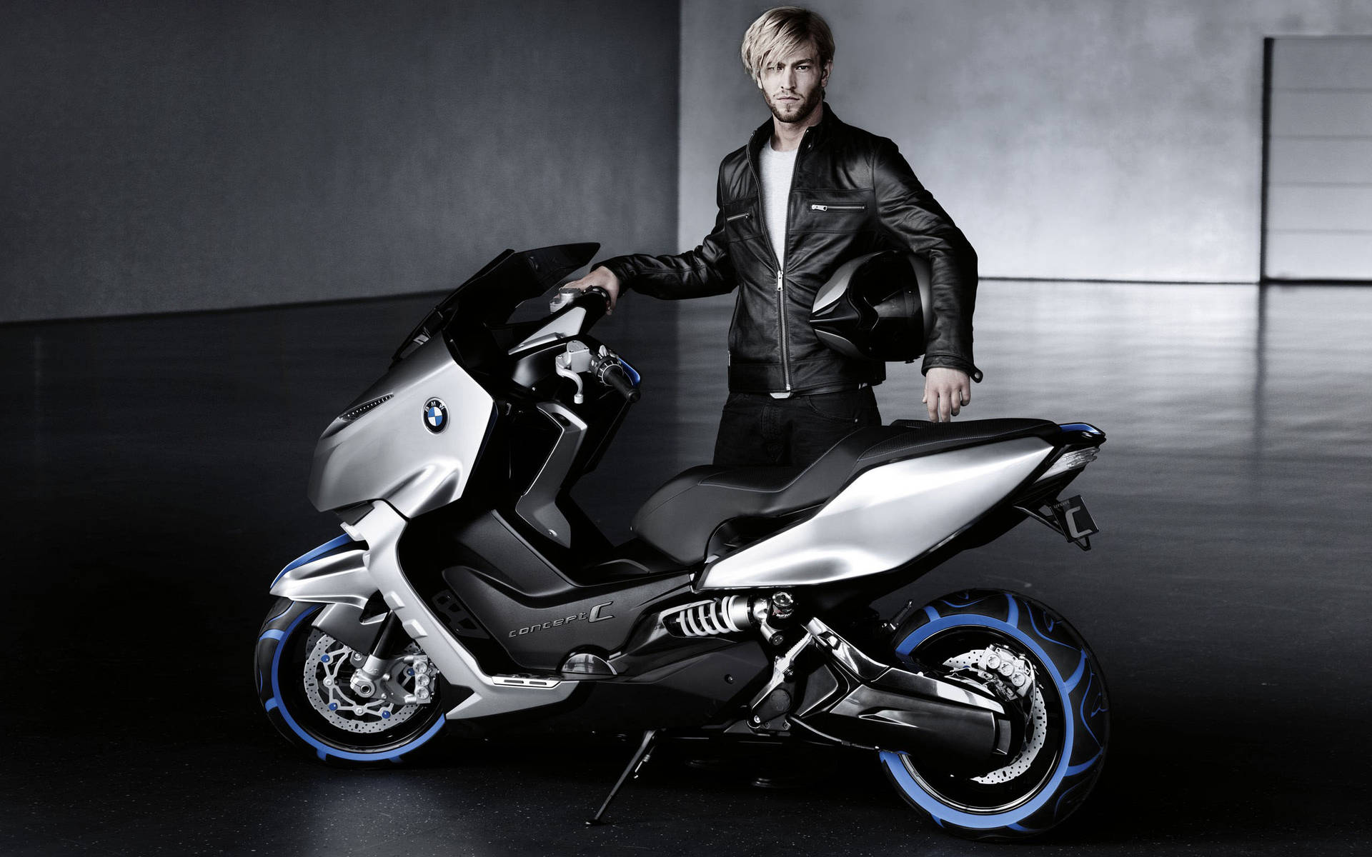 Man With Black Motor Background