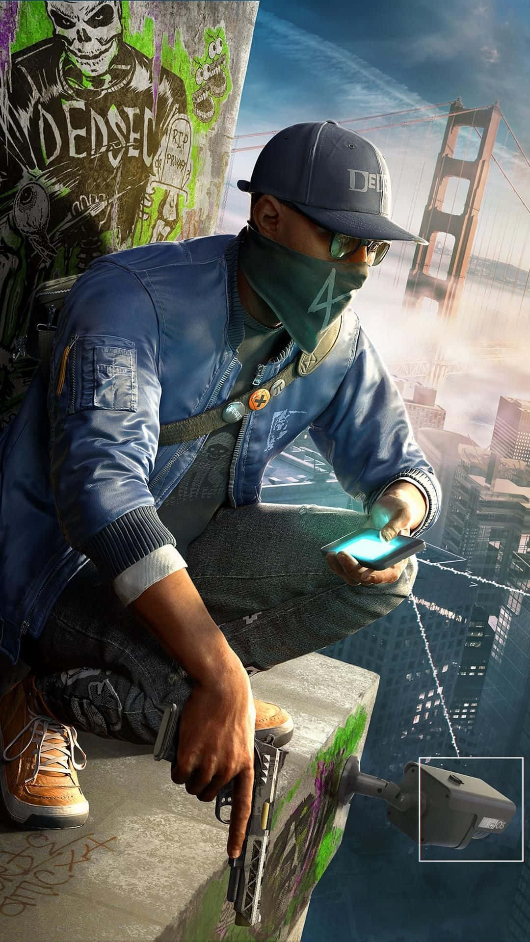 Man With Mask Watch Dogs Iphone Background