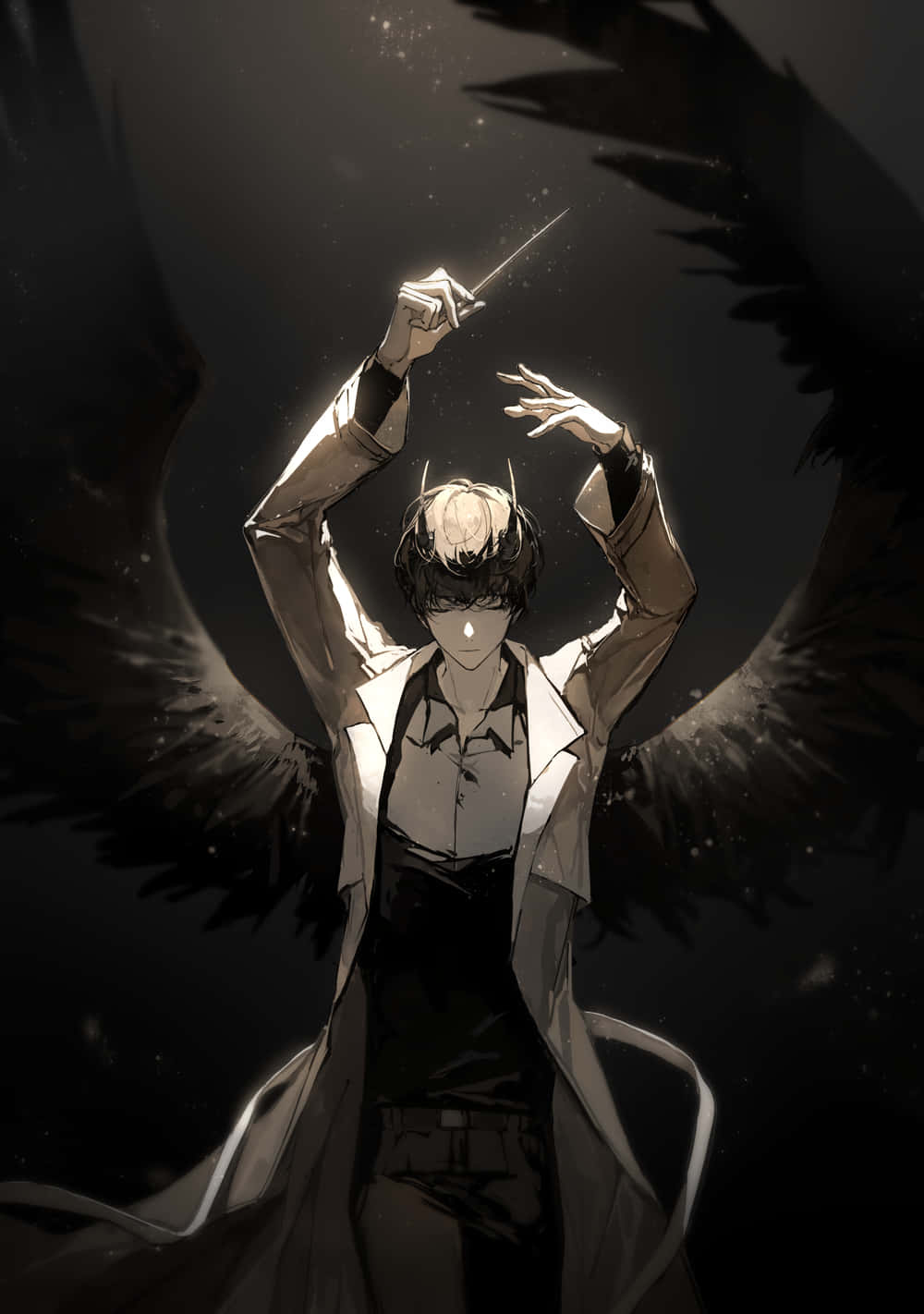 Man With Omniscient Wings Background