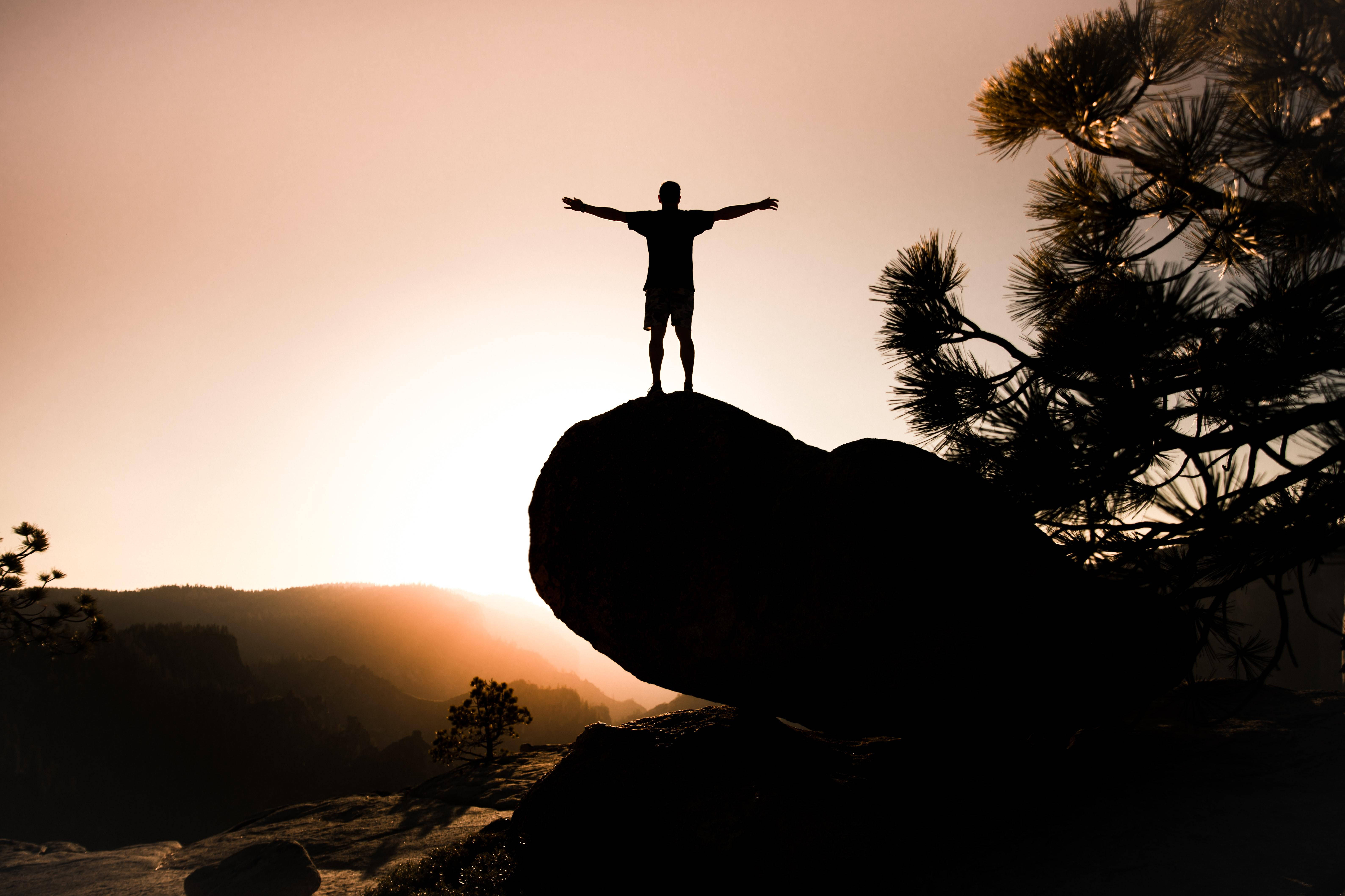 Man With Open Arms Alone Phone Background