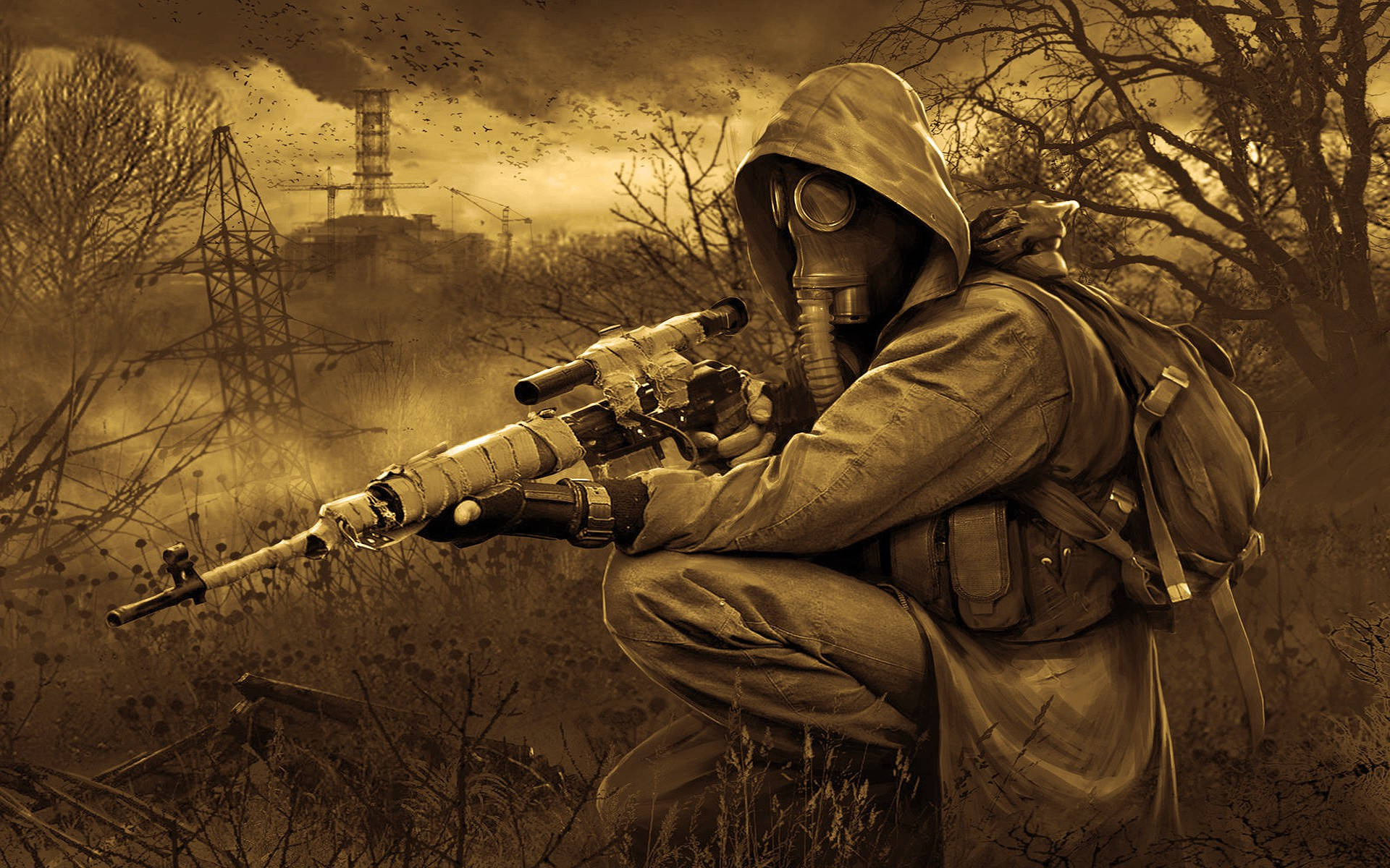 Man With Rifle Stalker Game Background