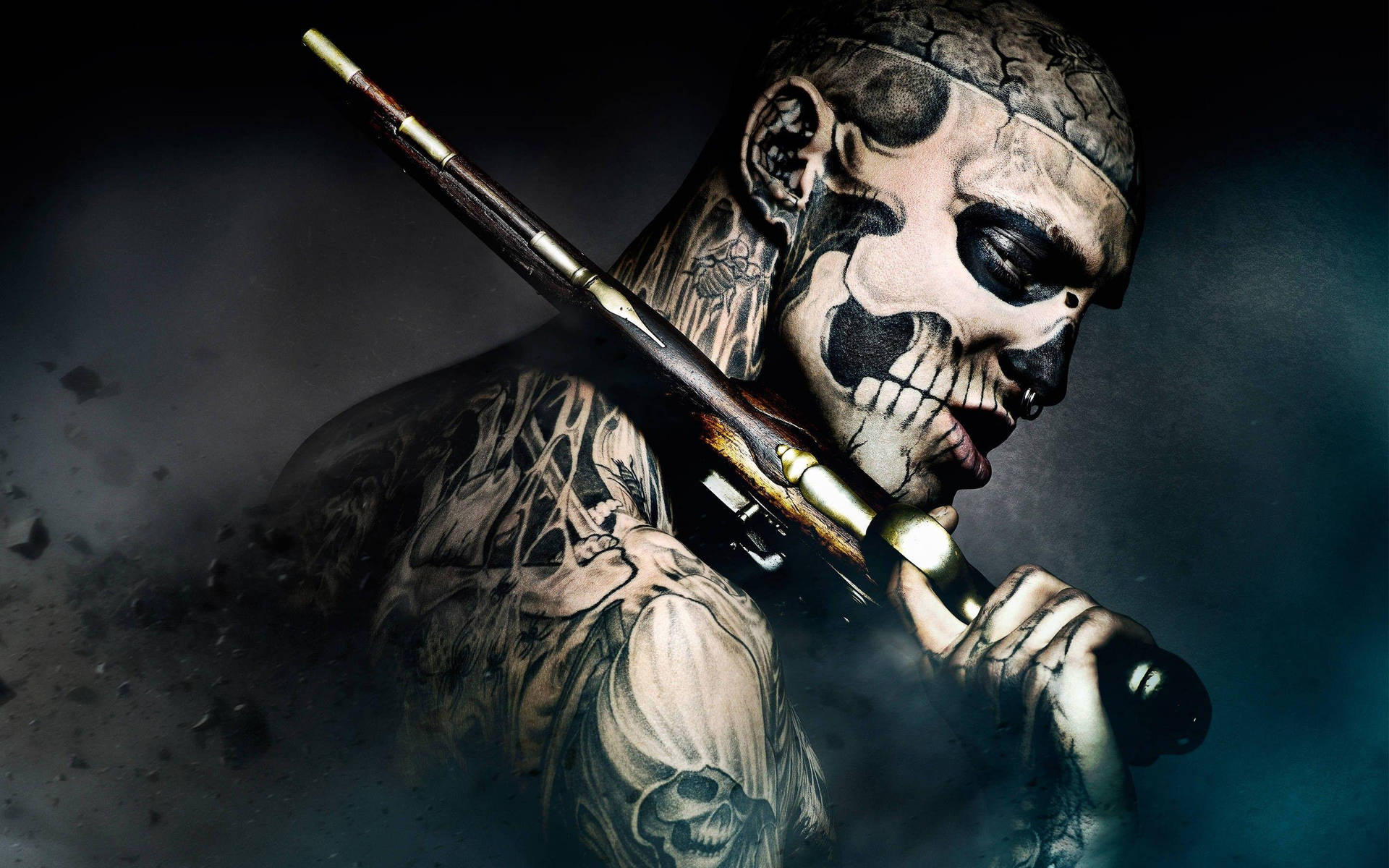 Man With Skull Face Cool Hd Background