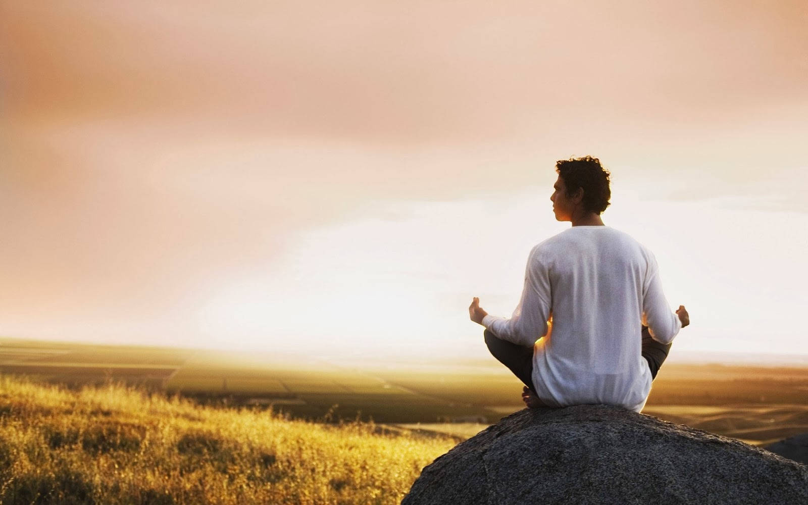 Man Yoga On Rock