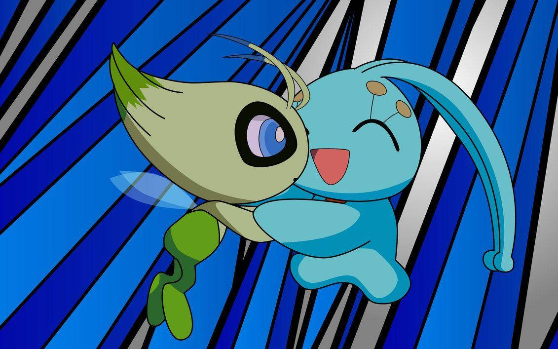 Manaphy Hugging Celebi Background