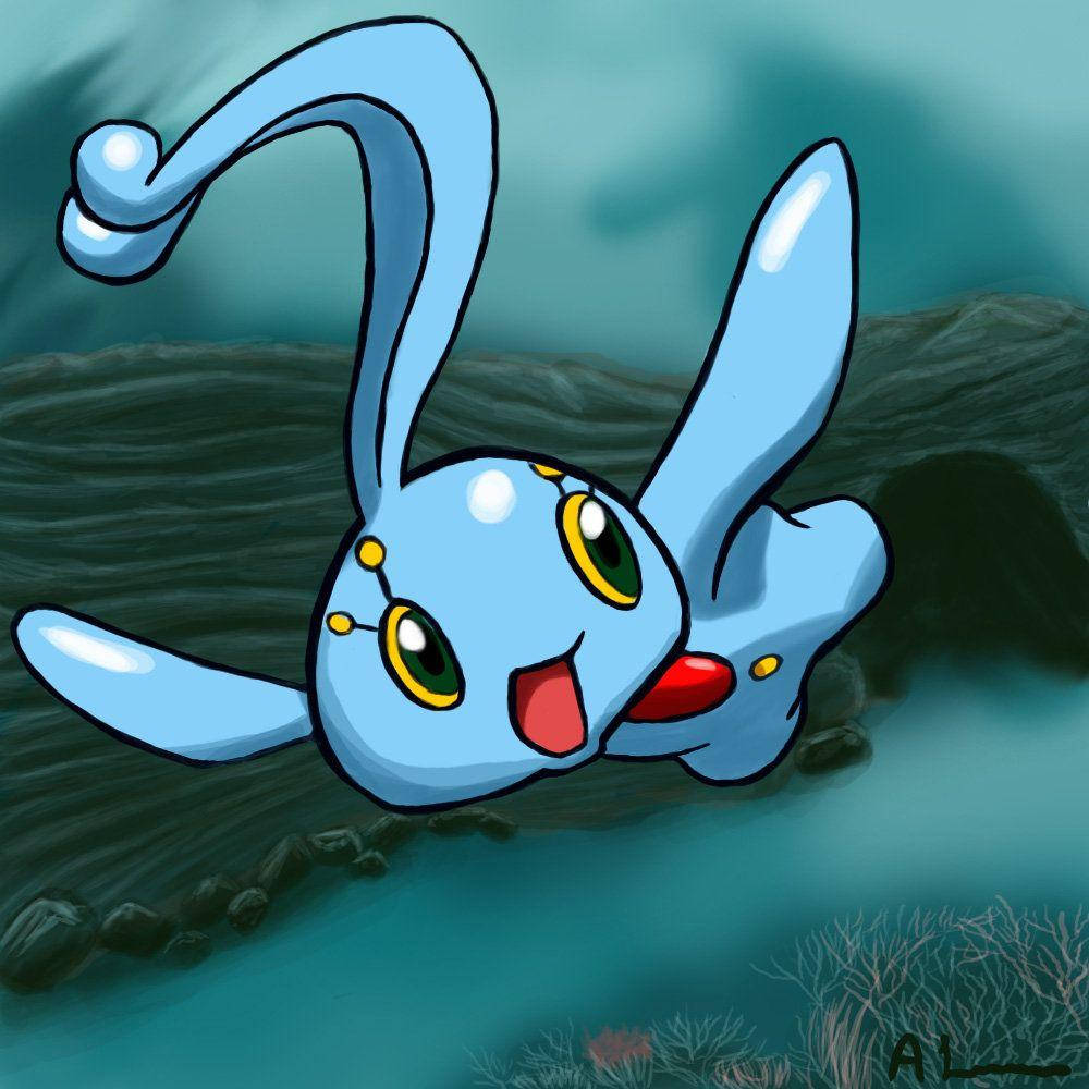 Manaphy Swimming Underwater Cave Background