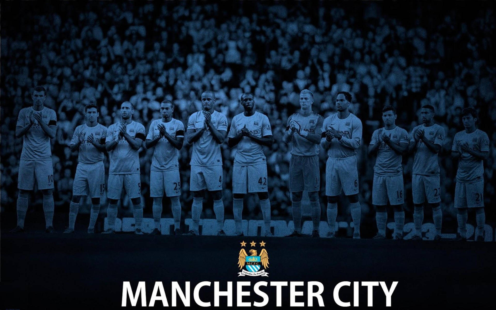 Manchester City Fc Celebrates Big Win Background