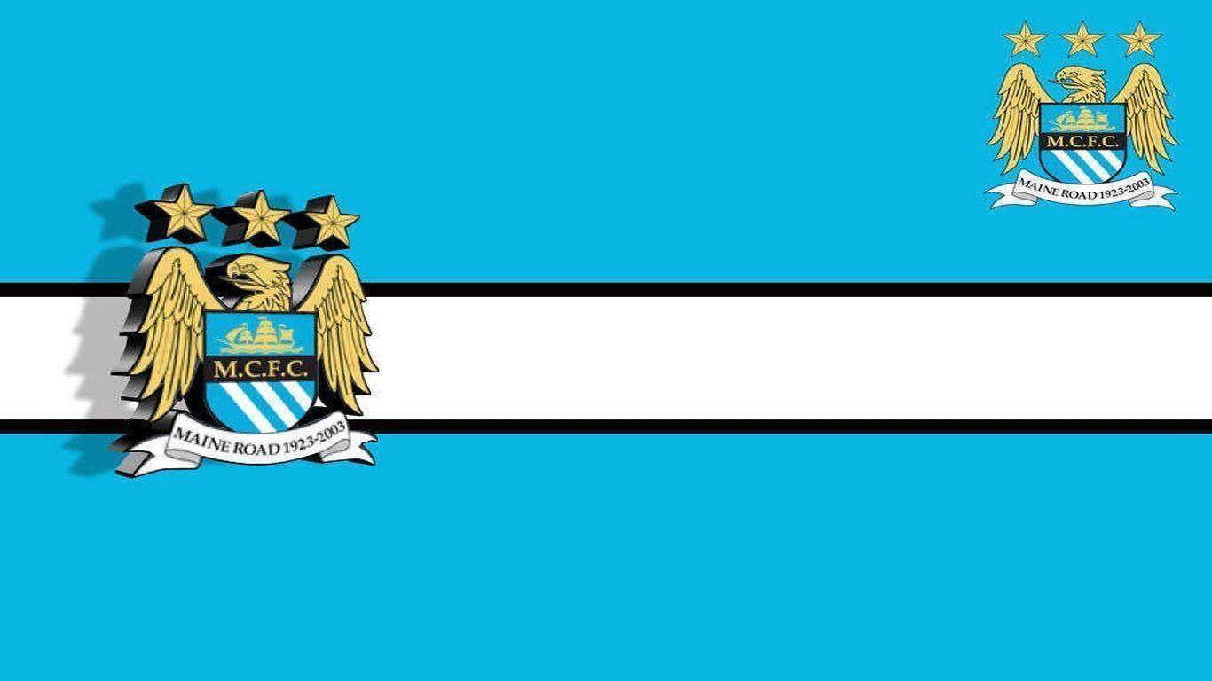 Manchester City Fc With White Stripe Background