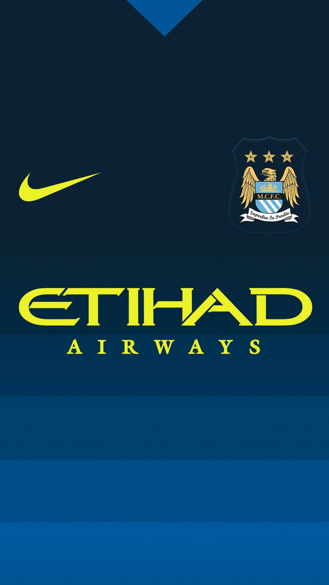 Manchester City Logo Gradient Blue Background