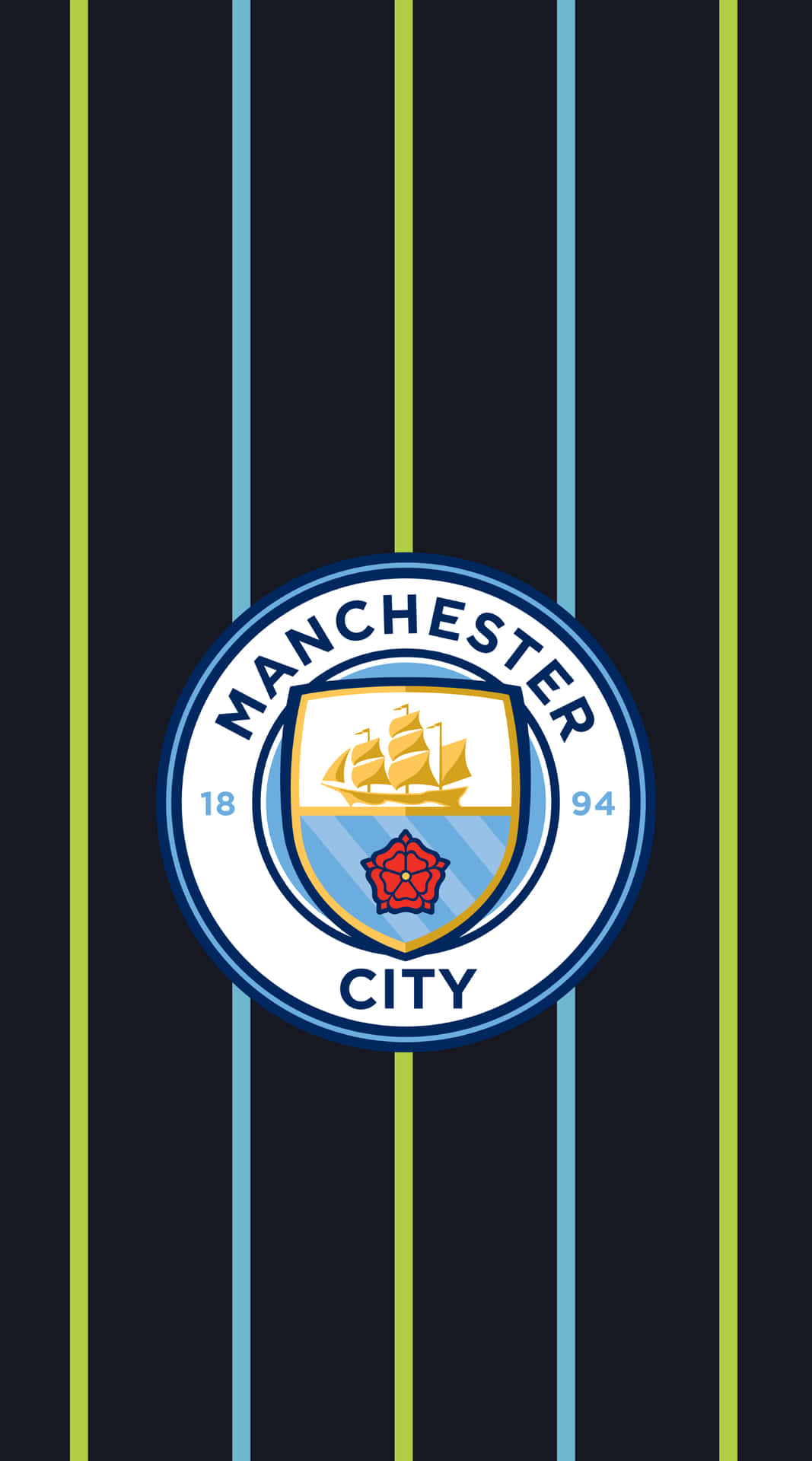 Manchester City With Long Stripes Iphone Background