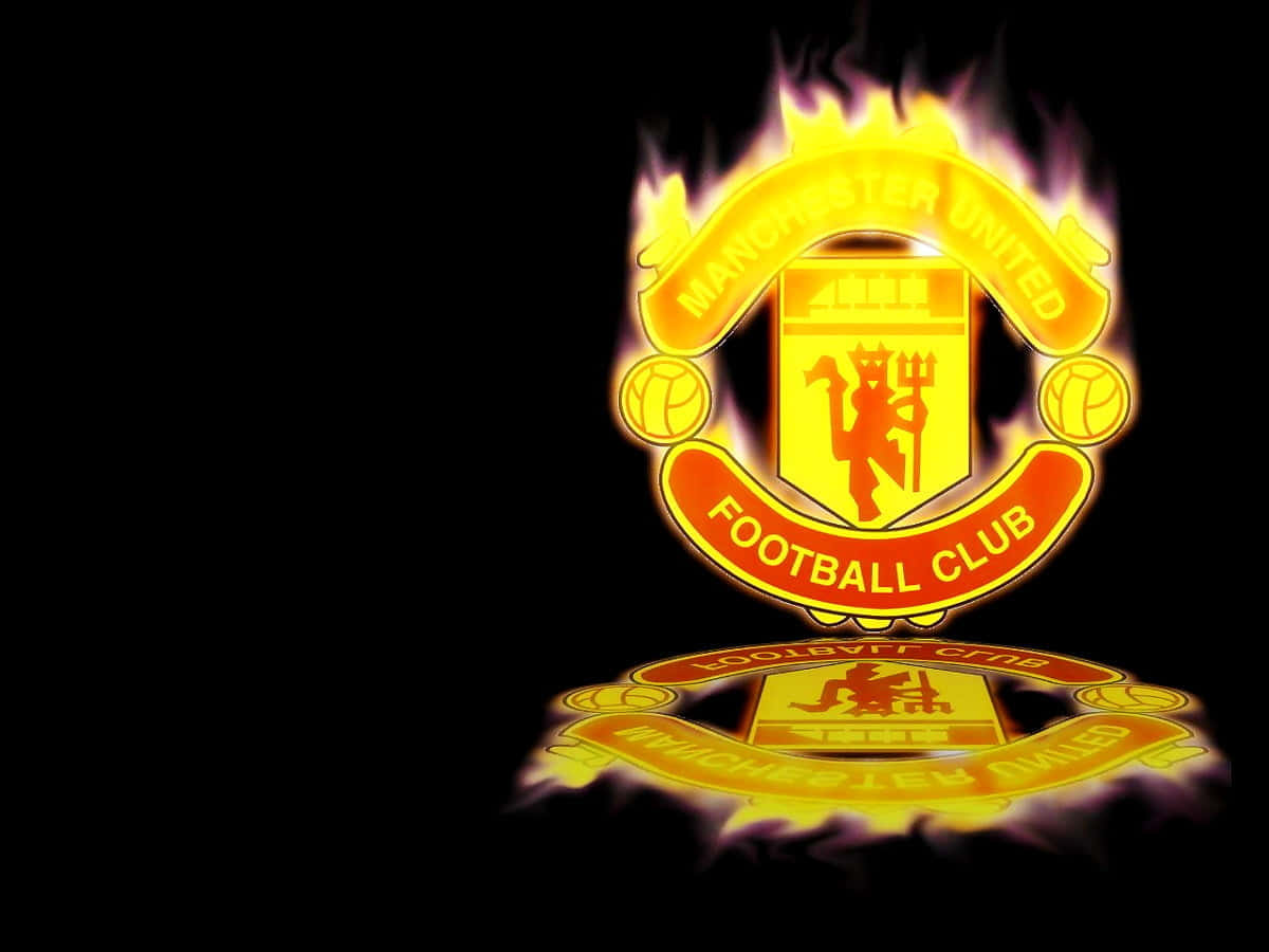 Manchester United Badge Flaming Reflection