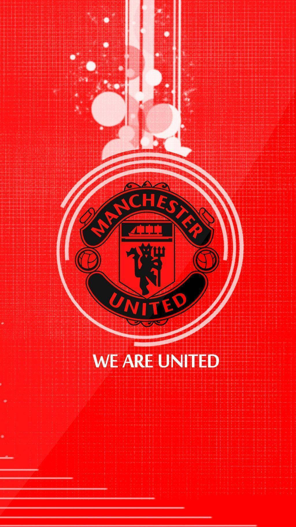 Manchester United Black Logo Portrait Background