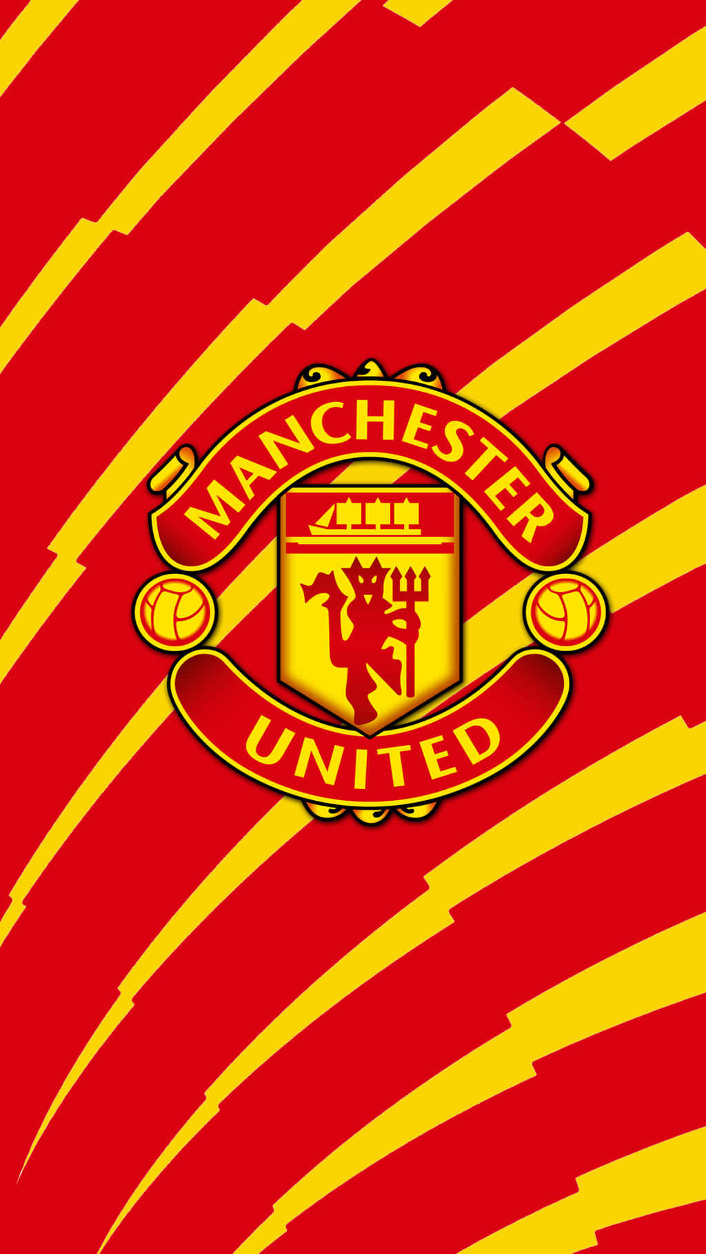 Manchester United Iphone Red And Yellow Stripes Background