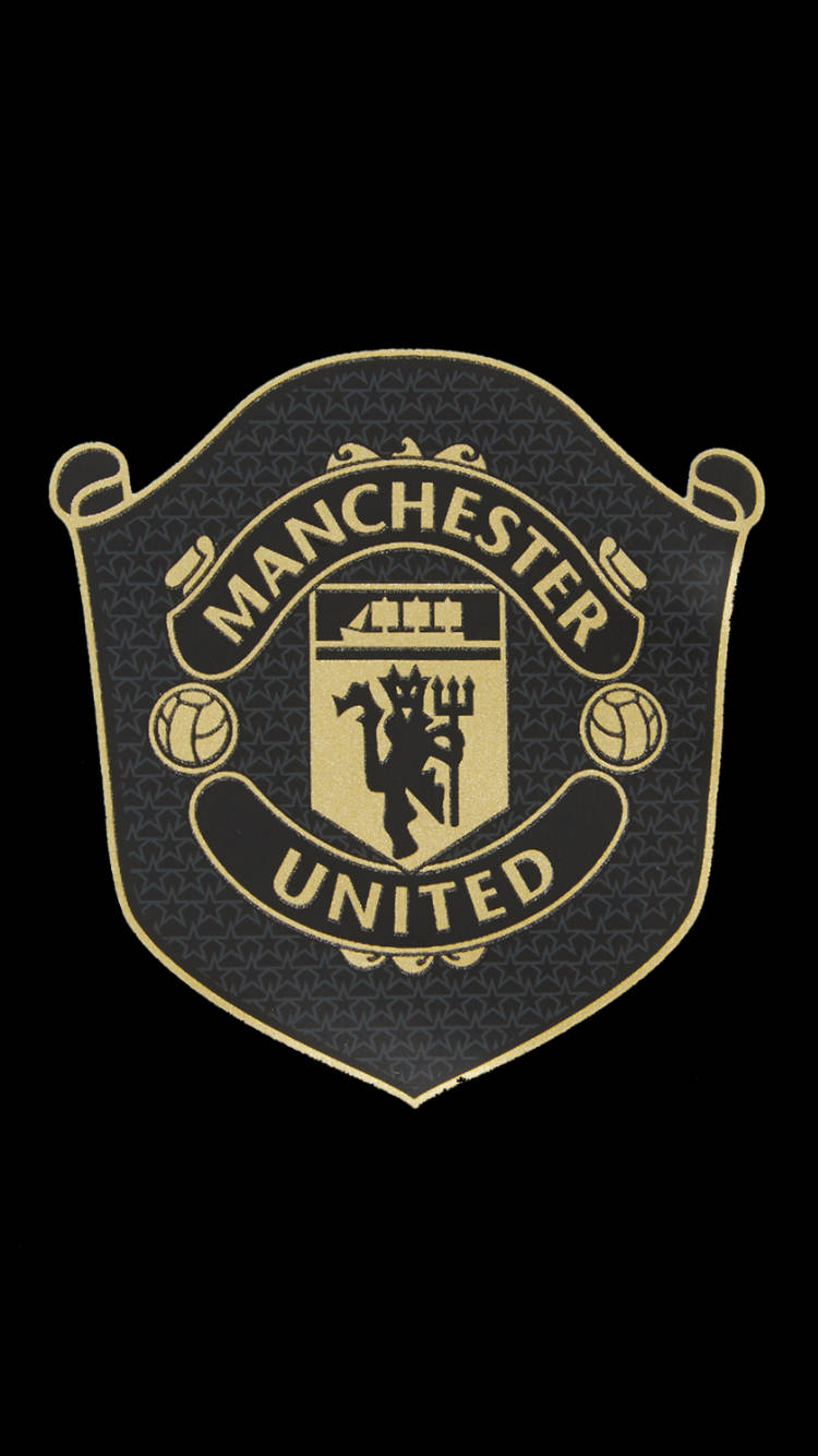 Manchester United Logo Black And Gold Background