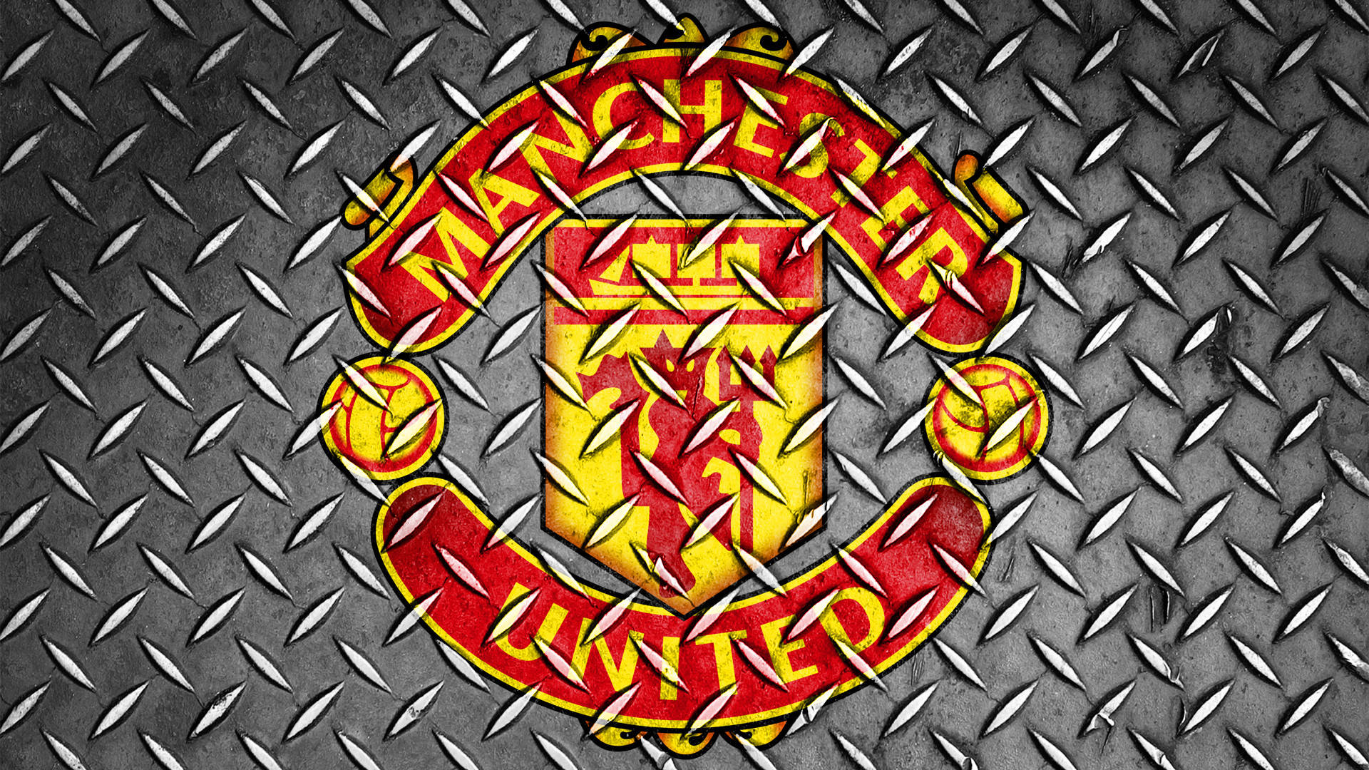 Manchester United Logo Metal Pattern Background