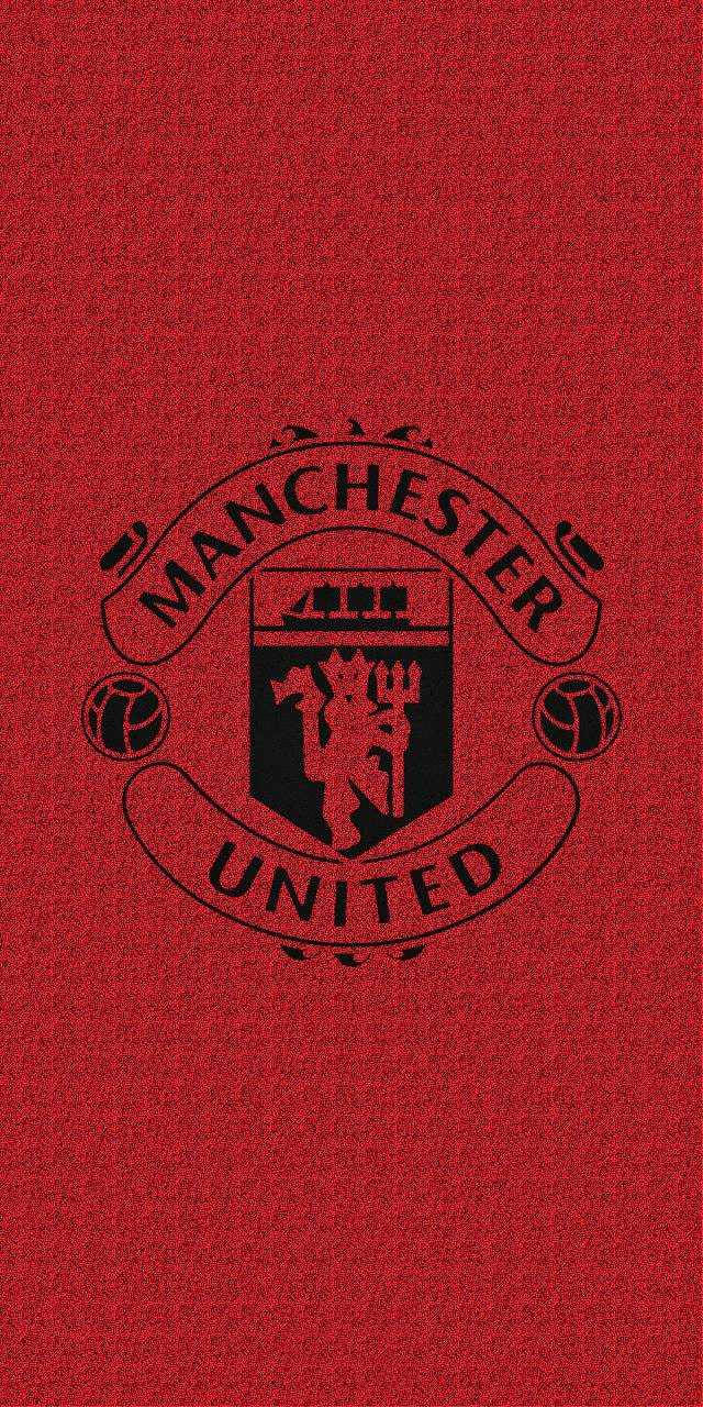 Manchester United Logo Minimalist Red Background