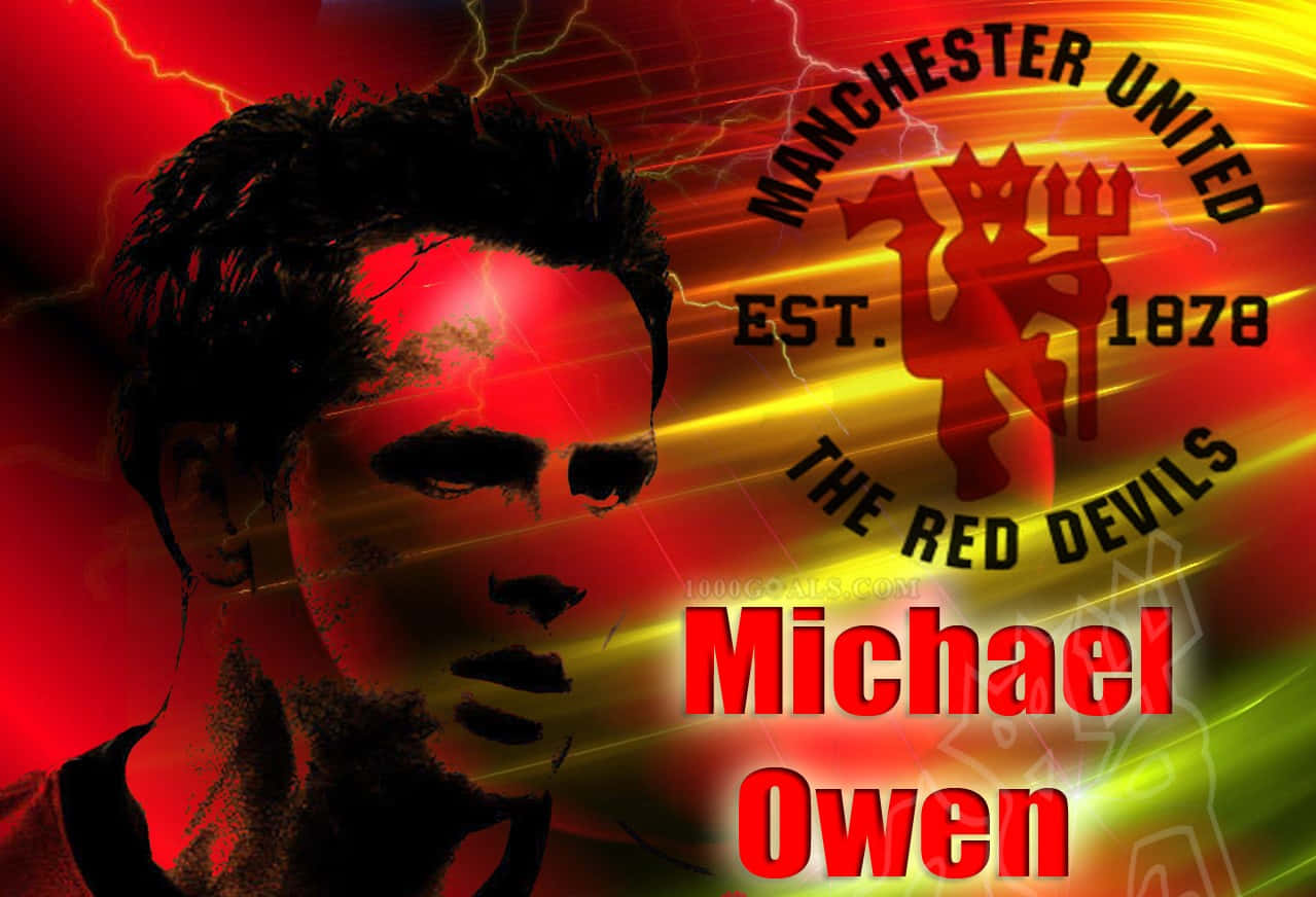Manchester United Michael Owen Graphic Poster Background