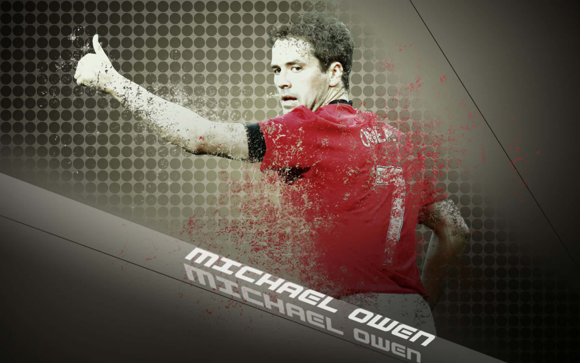 Manchester United No. 7 Michael Owen Poster Background