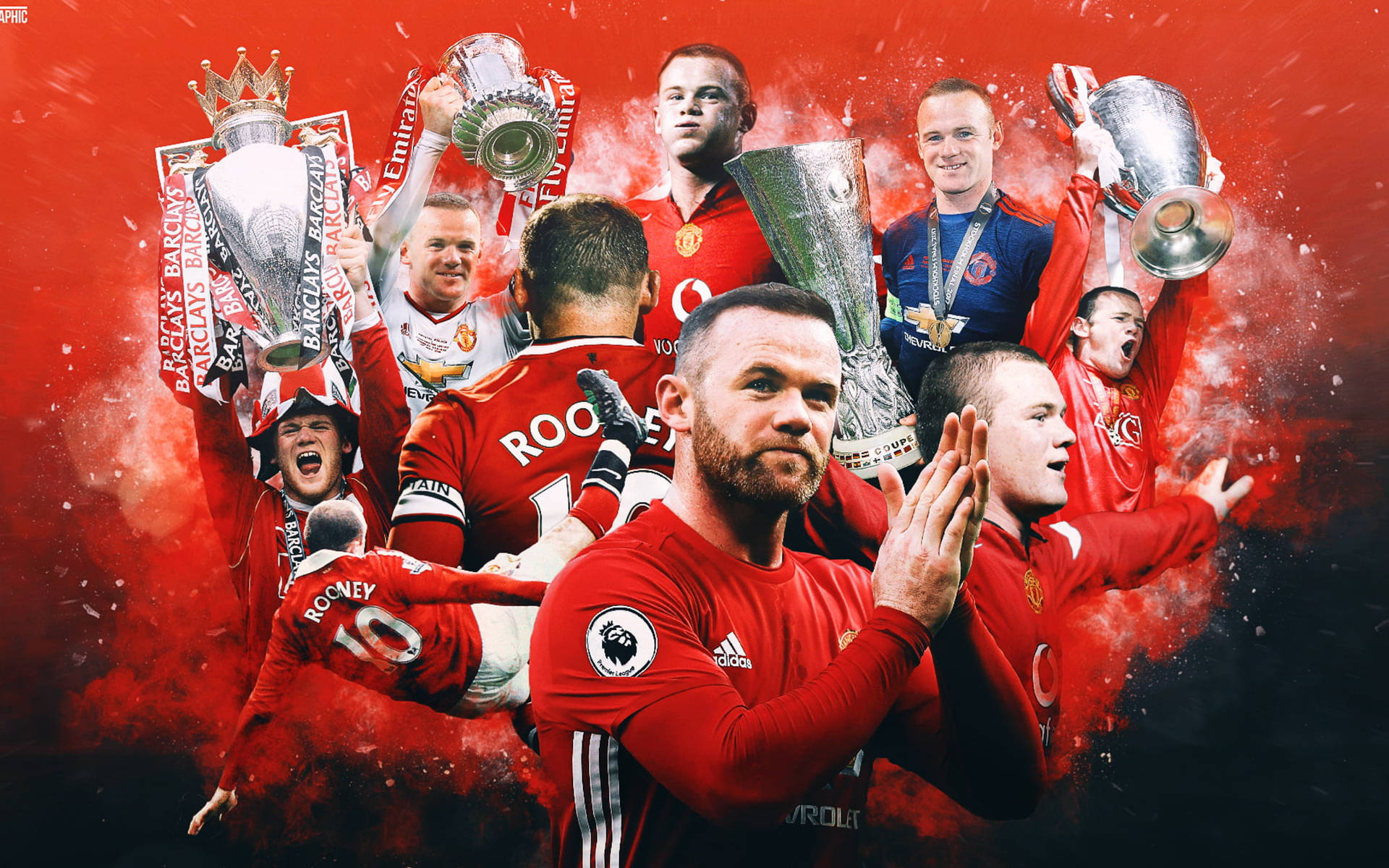 Manchester United Players Fanart Collage Background