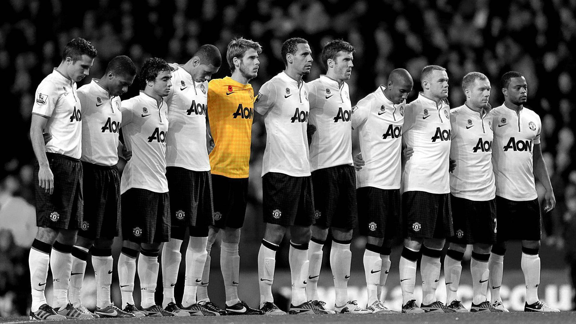 Manchester United Players Pre-game Shot Background