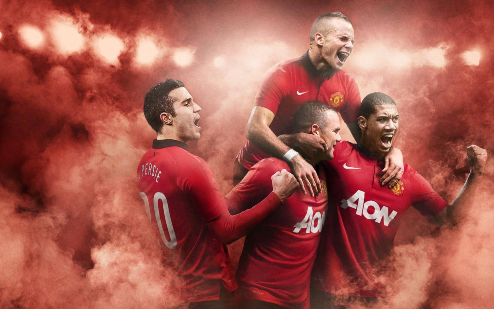 Manchester United Players Winning Background